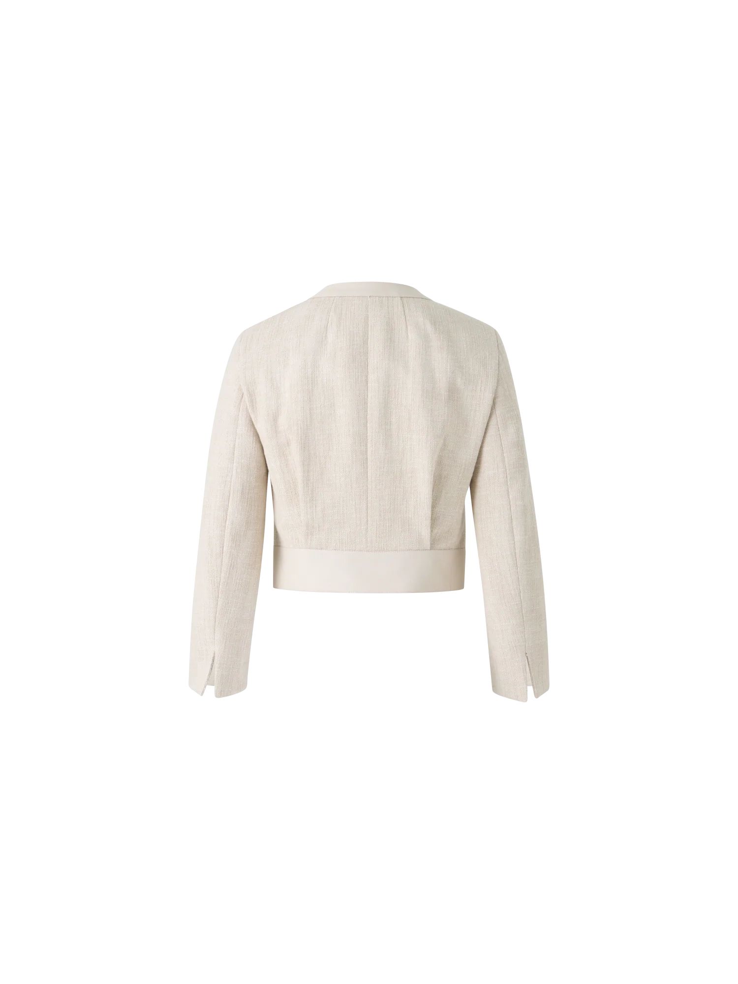 Short Jacket in Cotton Denim with Leather Trim - Image 4