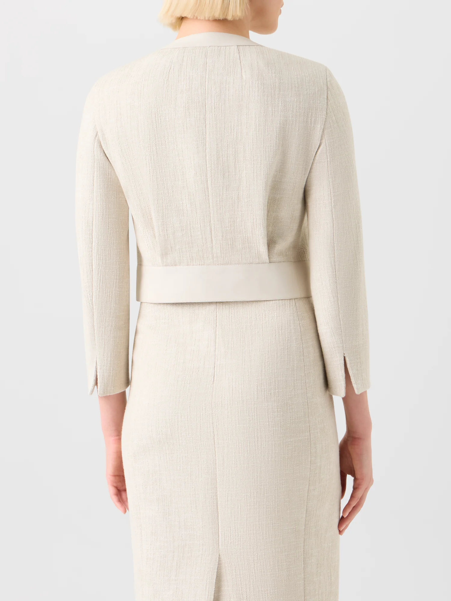 Short Jacket in Cotton Denim with Leather Trim - Image 5