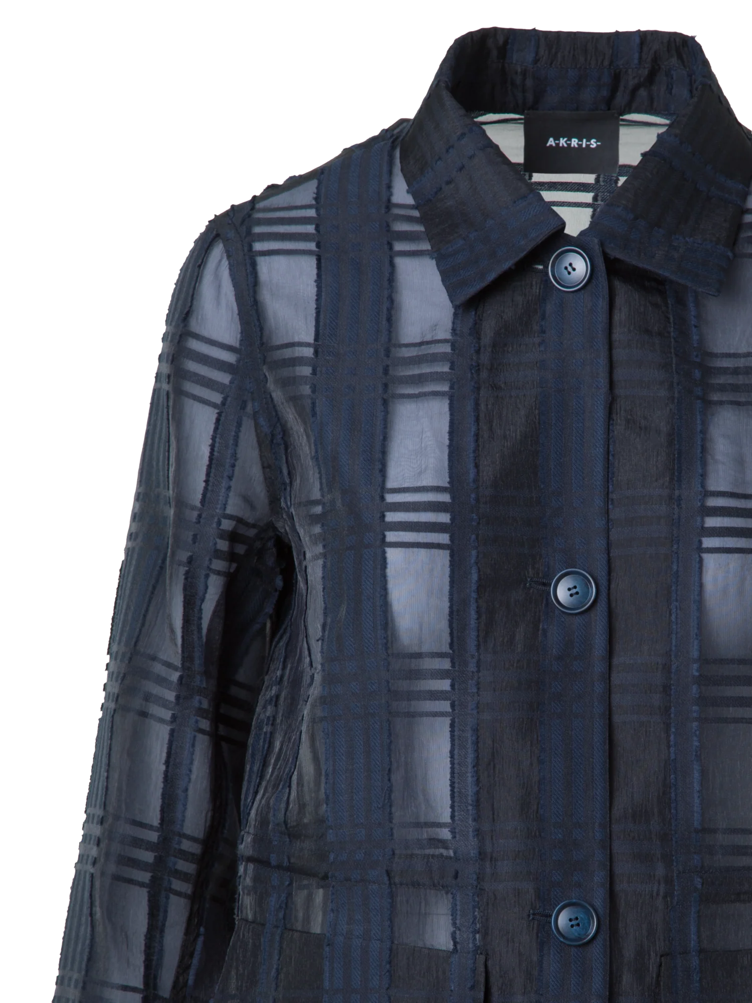 Short Jacket in Sheer Organdy Plaid - Image 5
