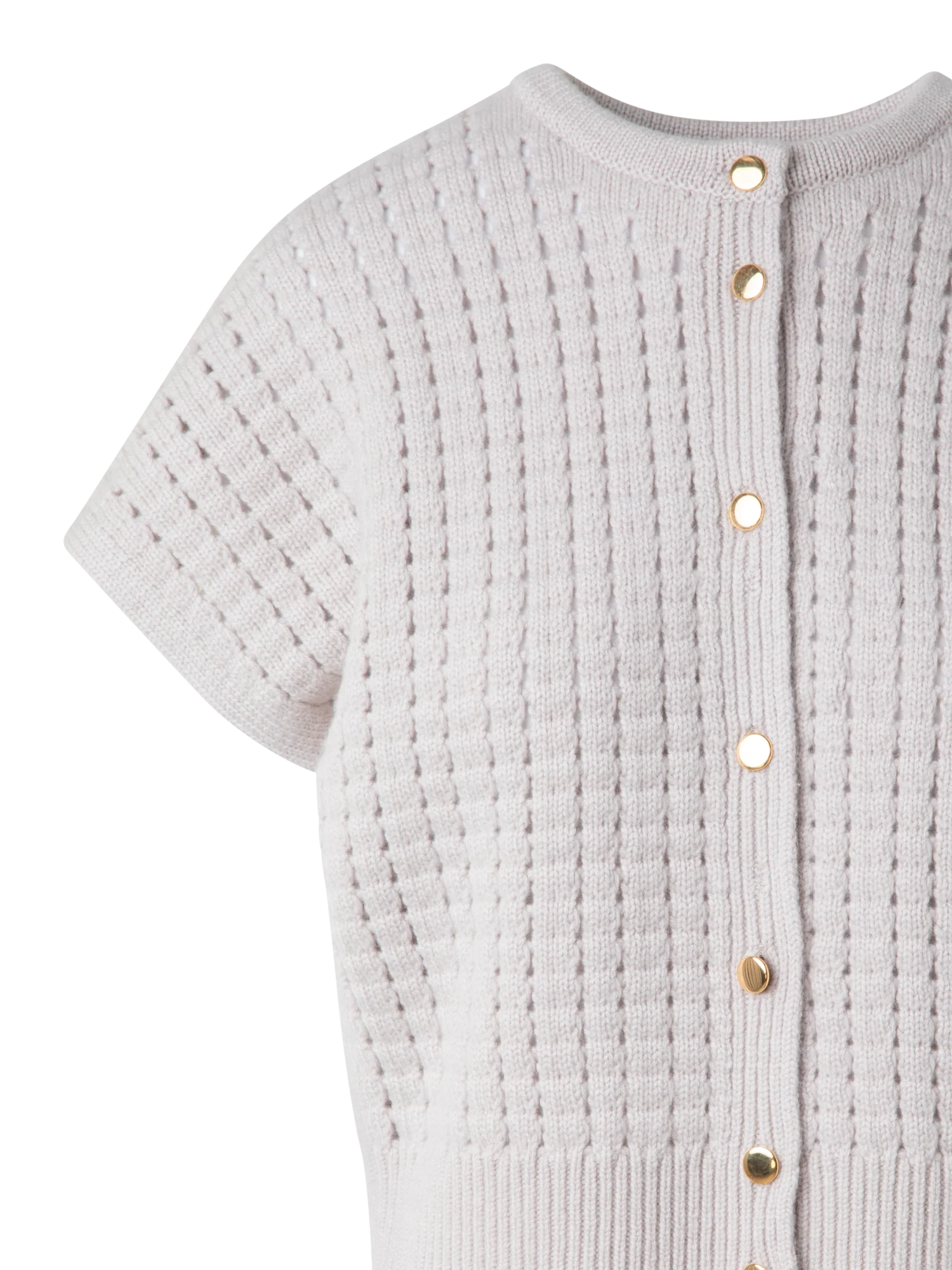 Short Sleeve Cashmere Knit Cardigan - Image 4