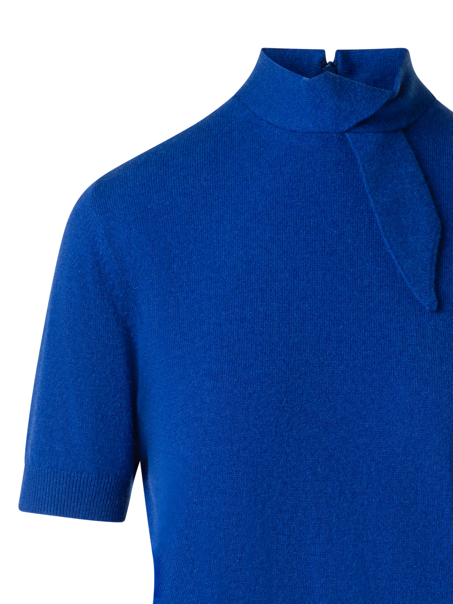 Short Sleeve Cashmere Sweater with Knot Detail - Image 3