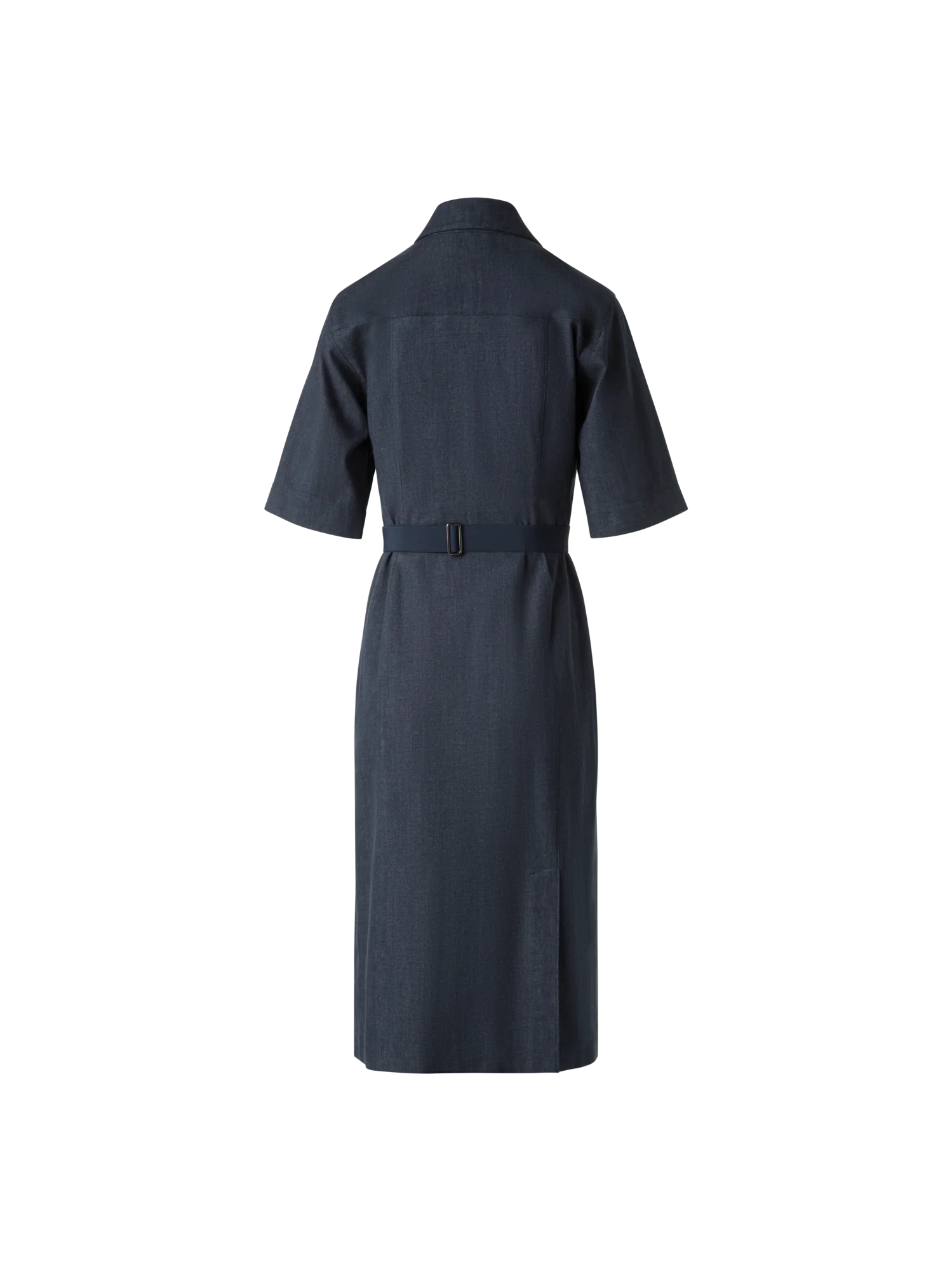 Short Sleeve Shirt Dress in Cotton Denim - Image 5