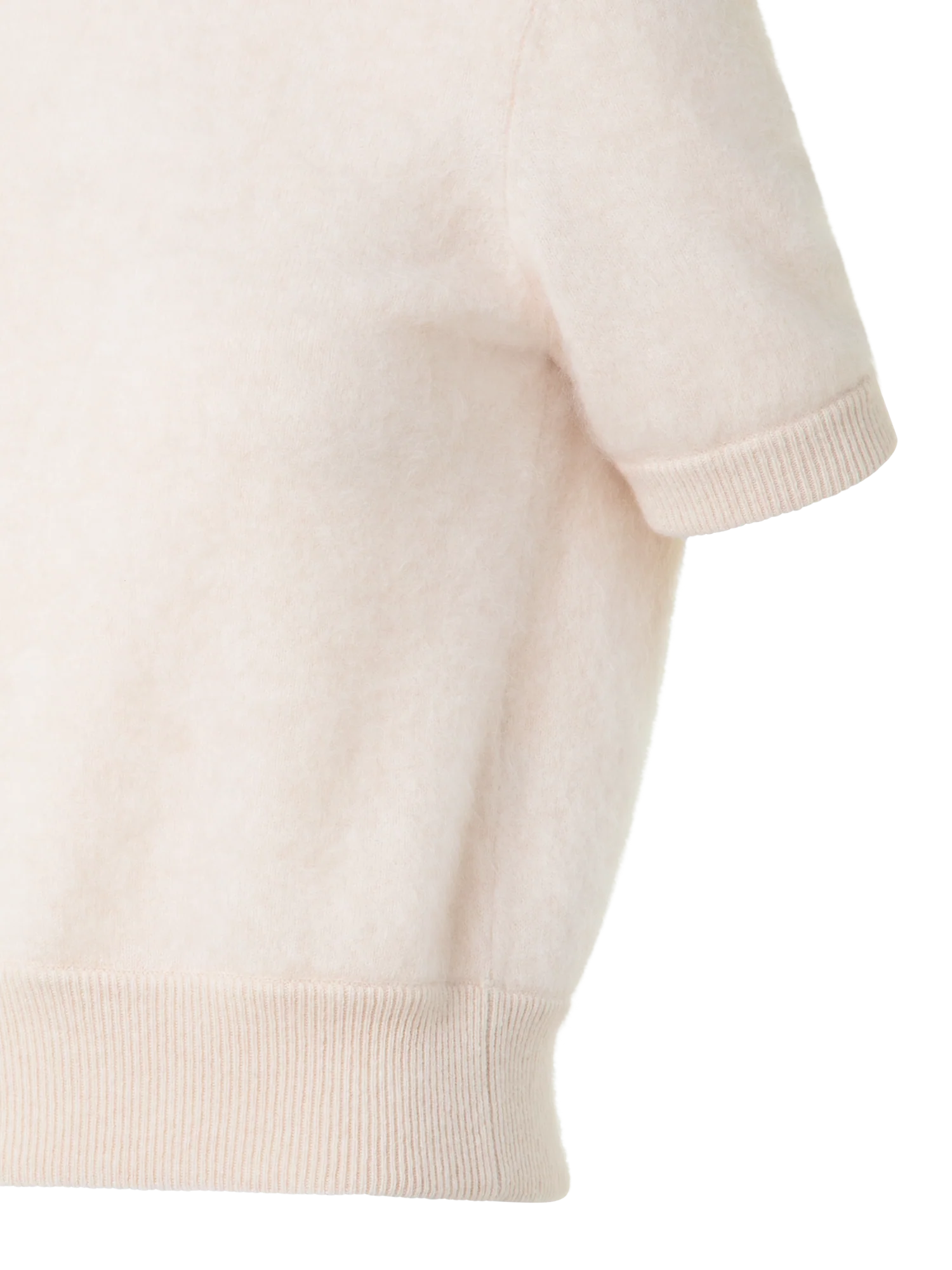 Short-Sleeve Sweater in Cloud Cashmere - Image 3