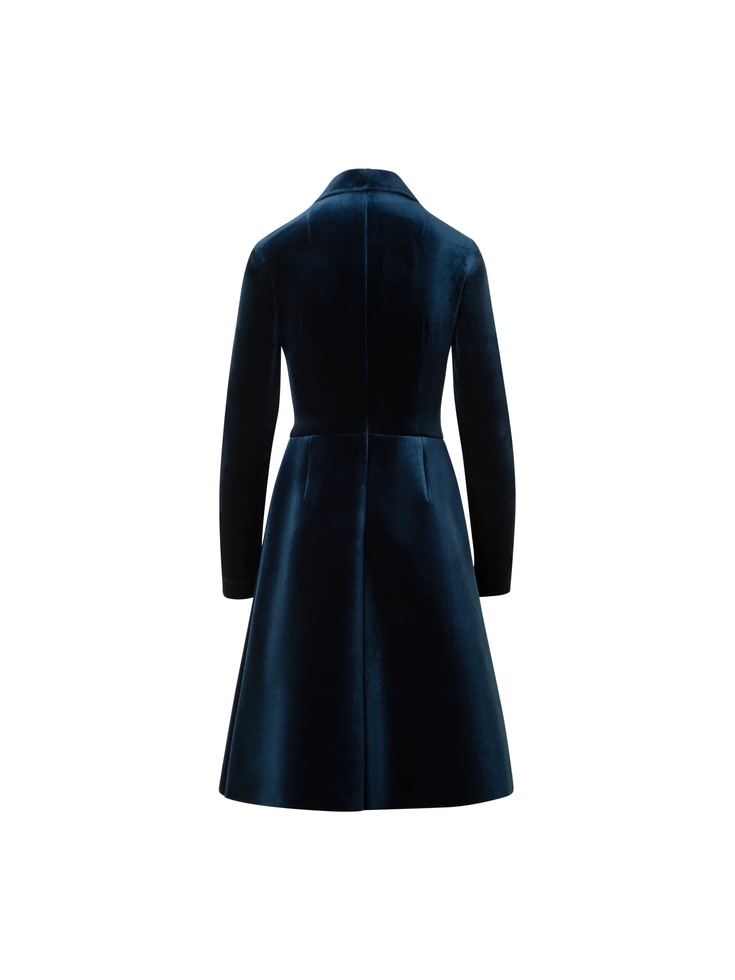 Short Velvet Neoprene A-Line Shirt Dress - Image 4