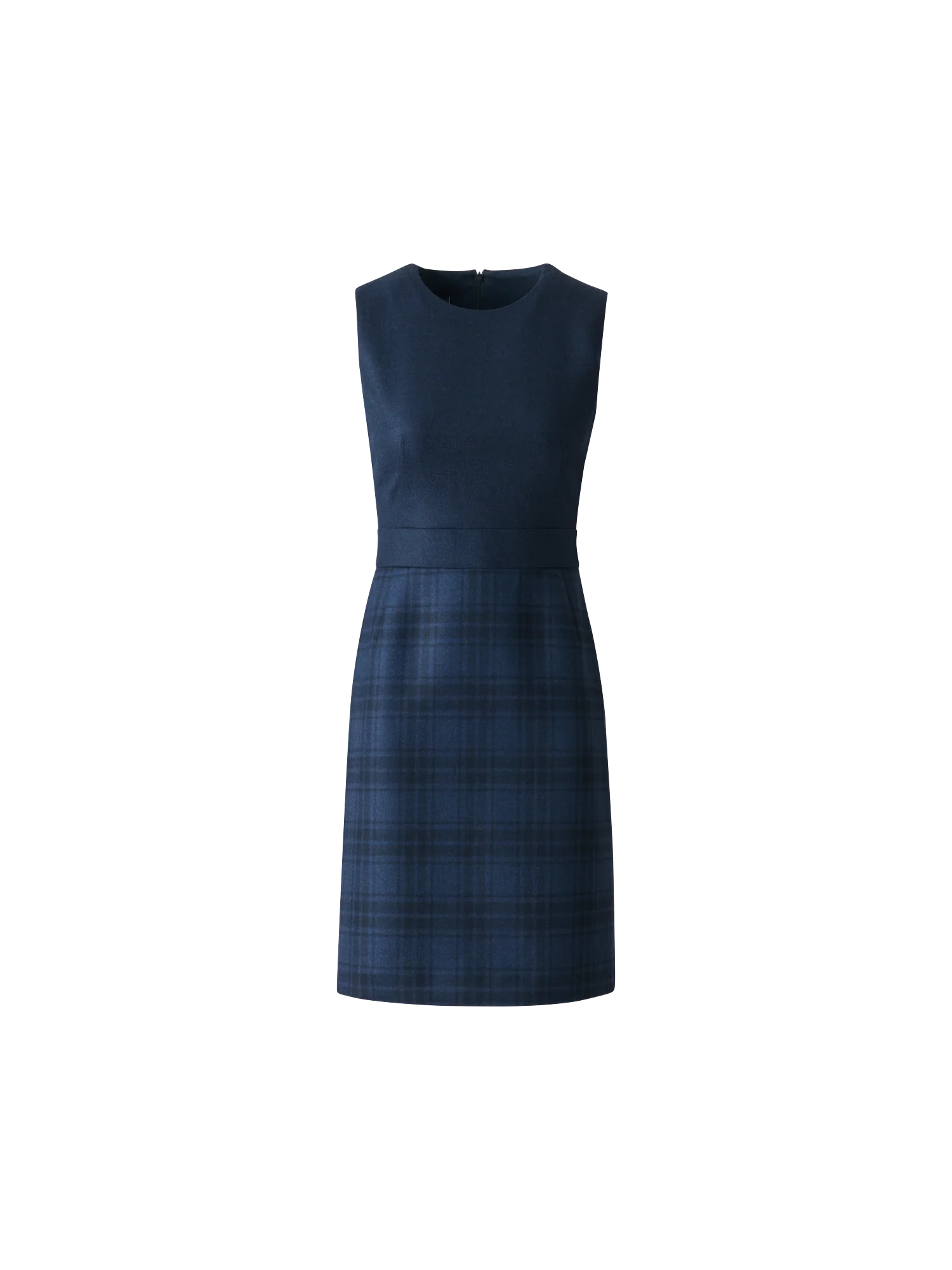 Short Wool Double-Face Plaid A-Line Dress
