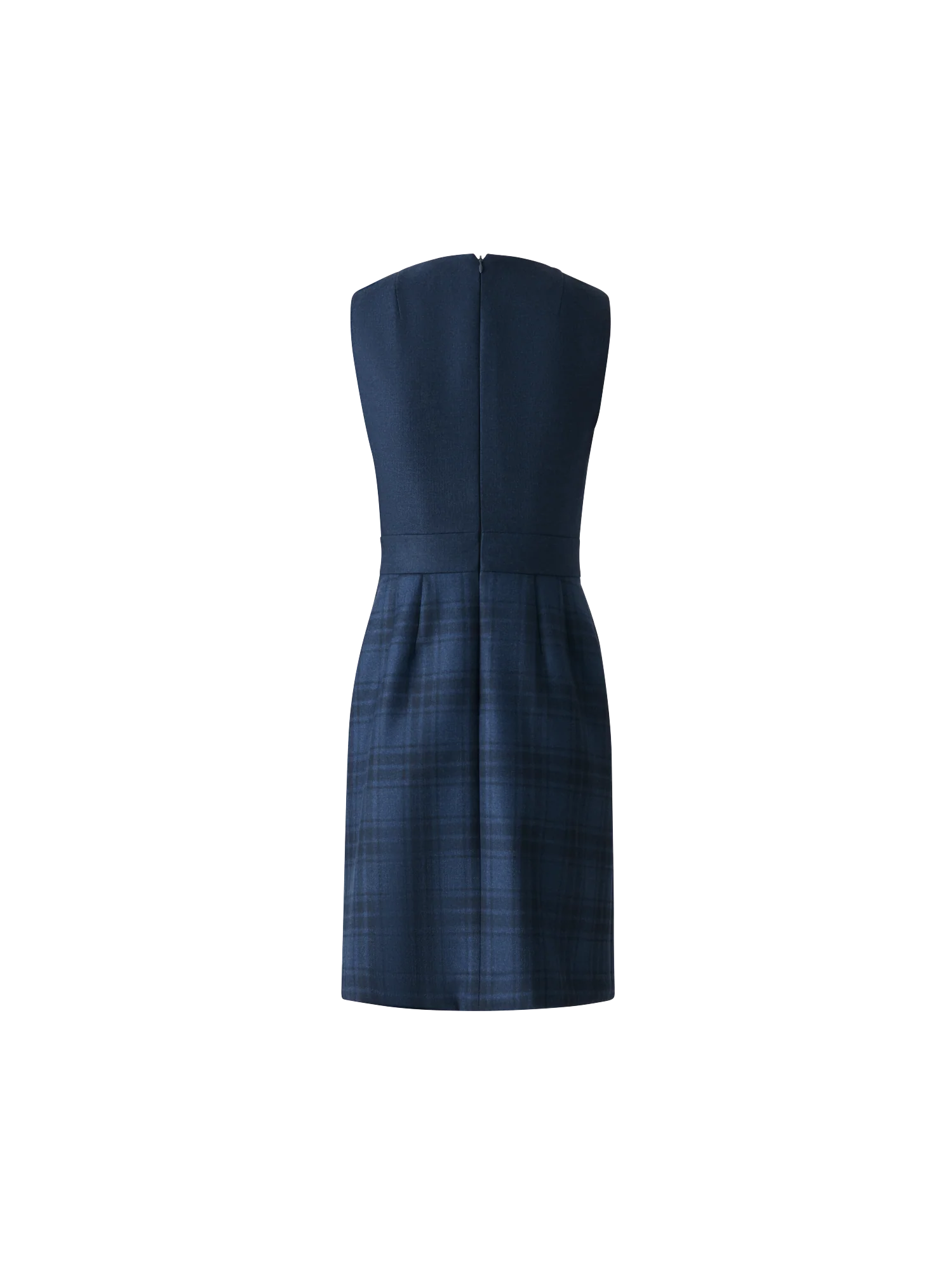 Short Wool Double-Face Plaid A-Line Dress - Image 6