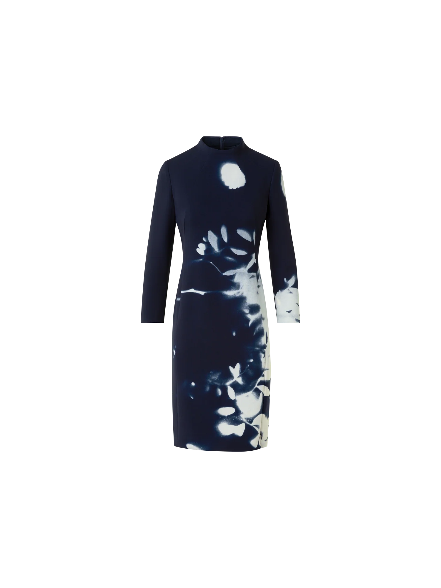 Short Wool Mock Neck Dress in Wildflower Print