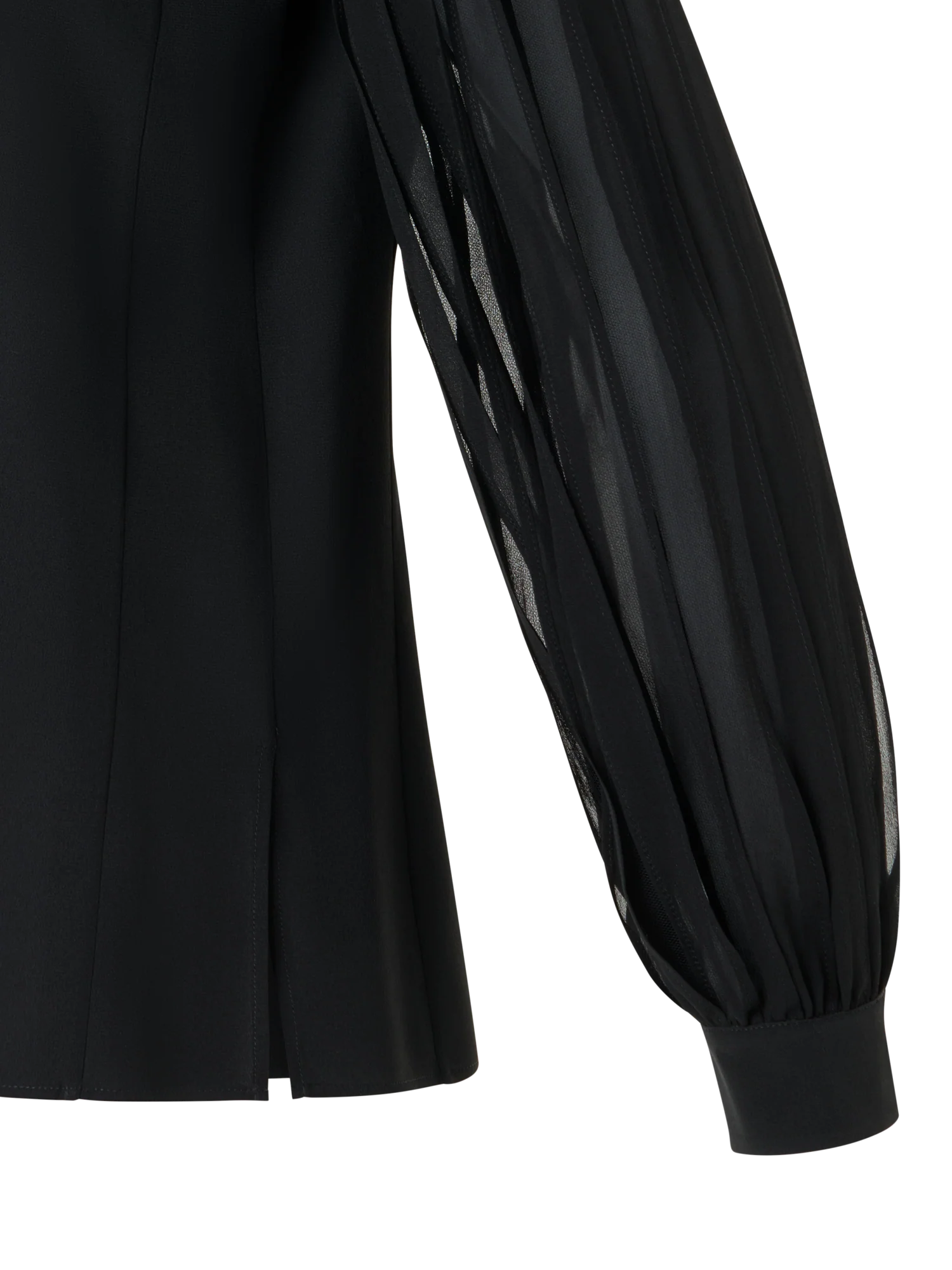 Silk Blouse with Ribbon Sleeves - Image 2