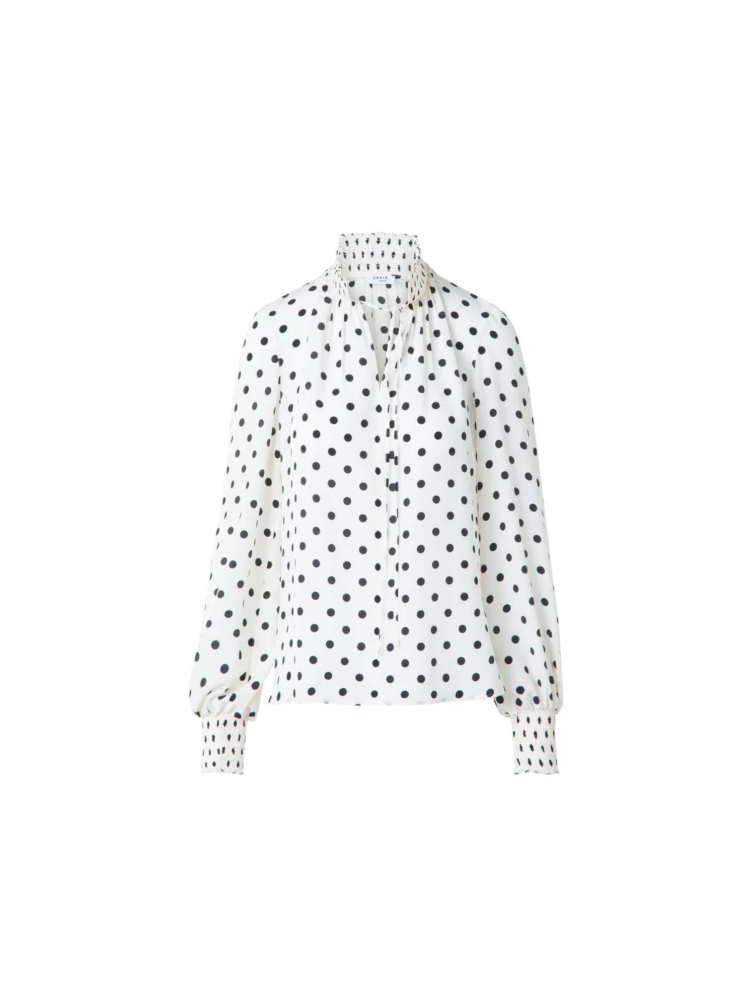 Silk Boho Blouse with Polka Dots