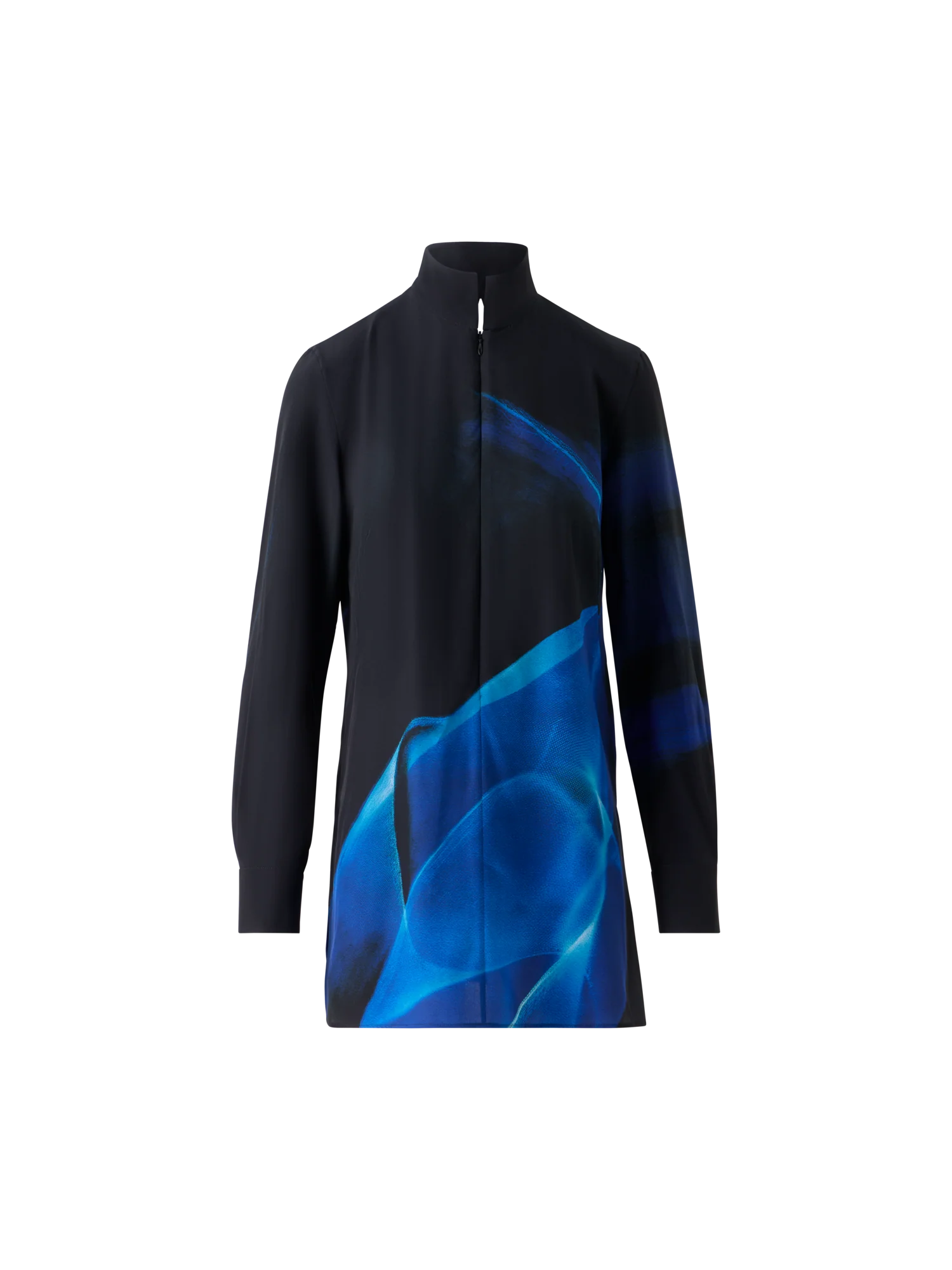 Silk Tunic Blouse in Alyson's Cyanotype Print