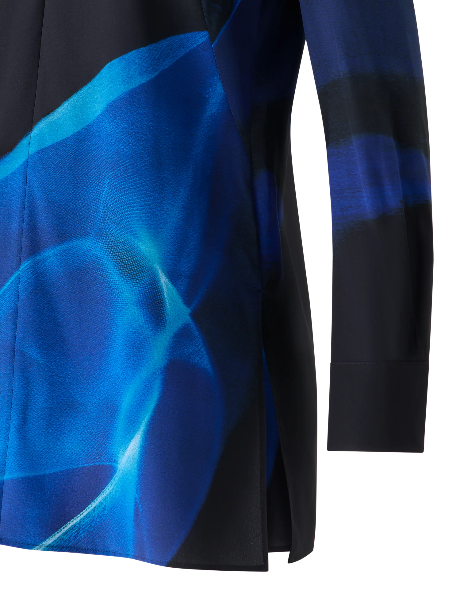 Silk Tunic Blouse in Alyson's Cyanotype Print - Image 4