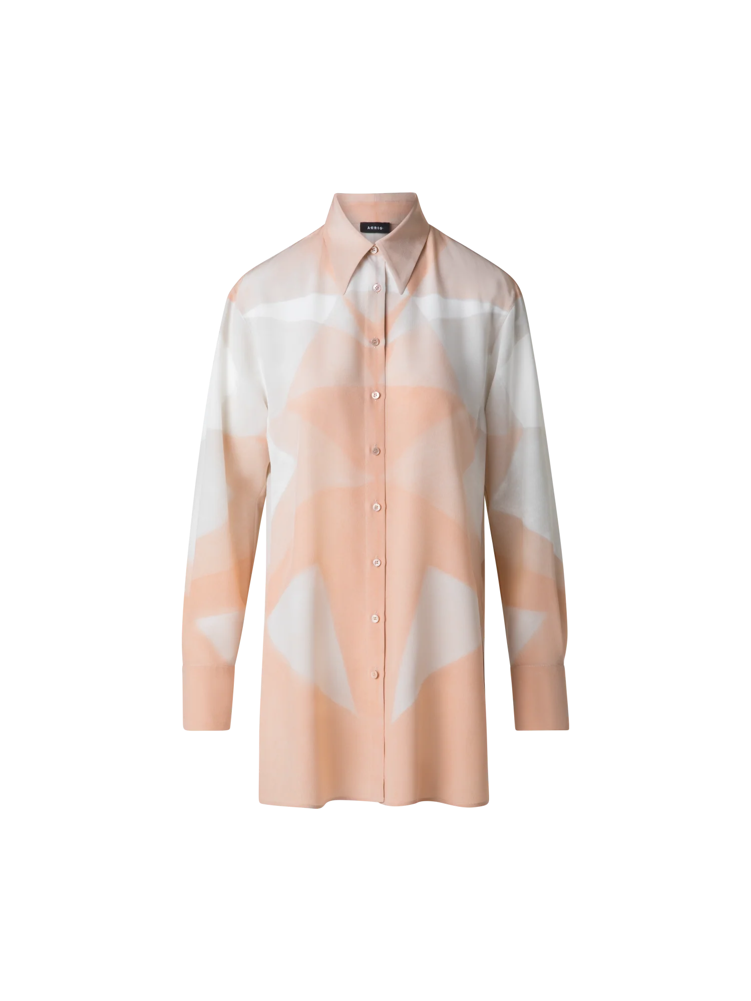 Silk Tunic Blouse with Chiaroscuro Print