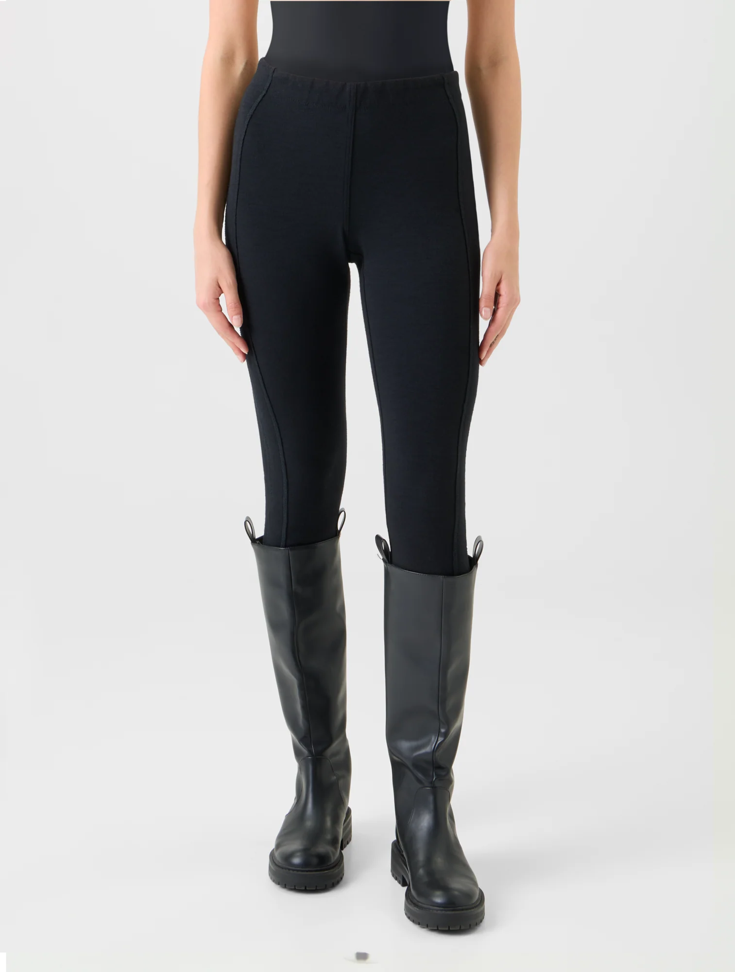 Skinny Wool Cotton Blend Scuba Leggings - Image 2
