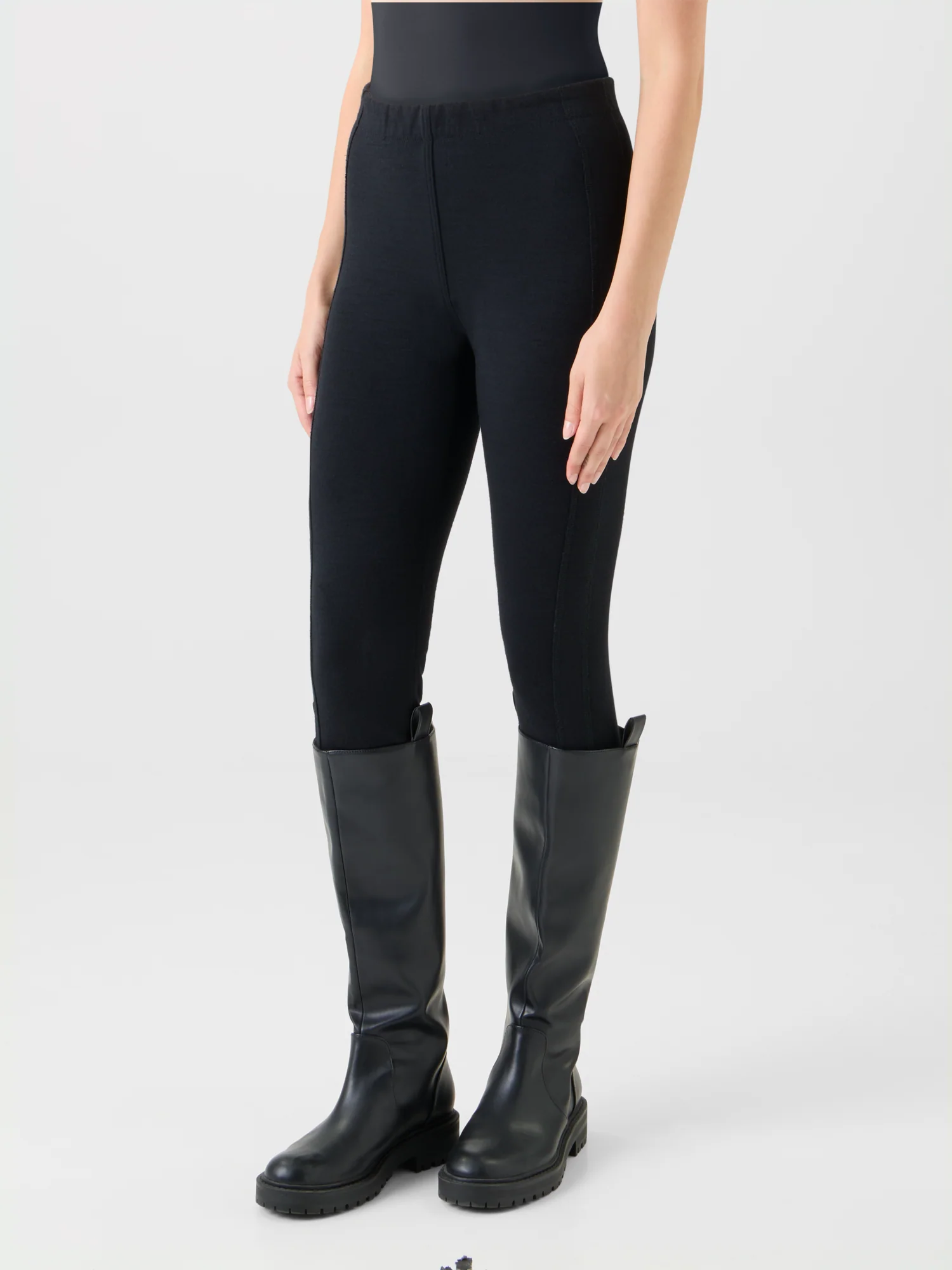 Skinny Wool Cotton Blend Scuba Leggings - Image 5