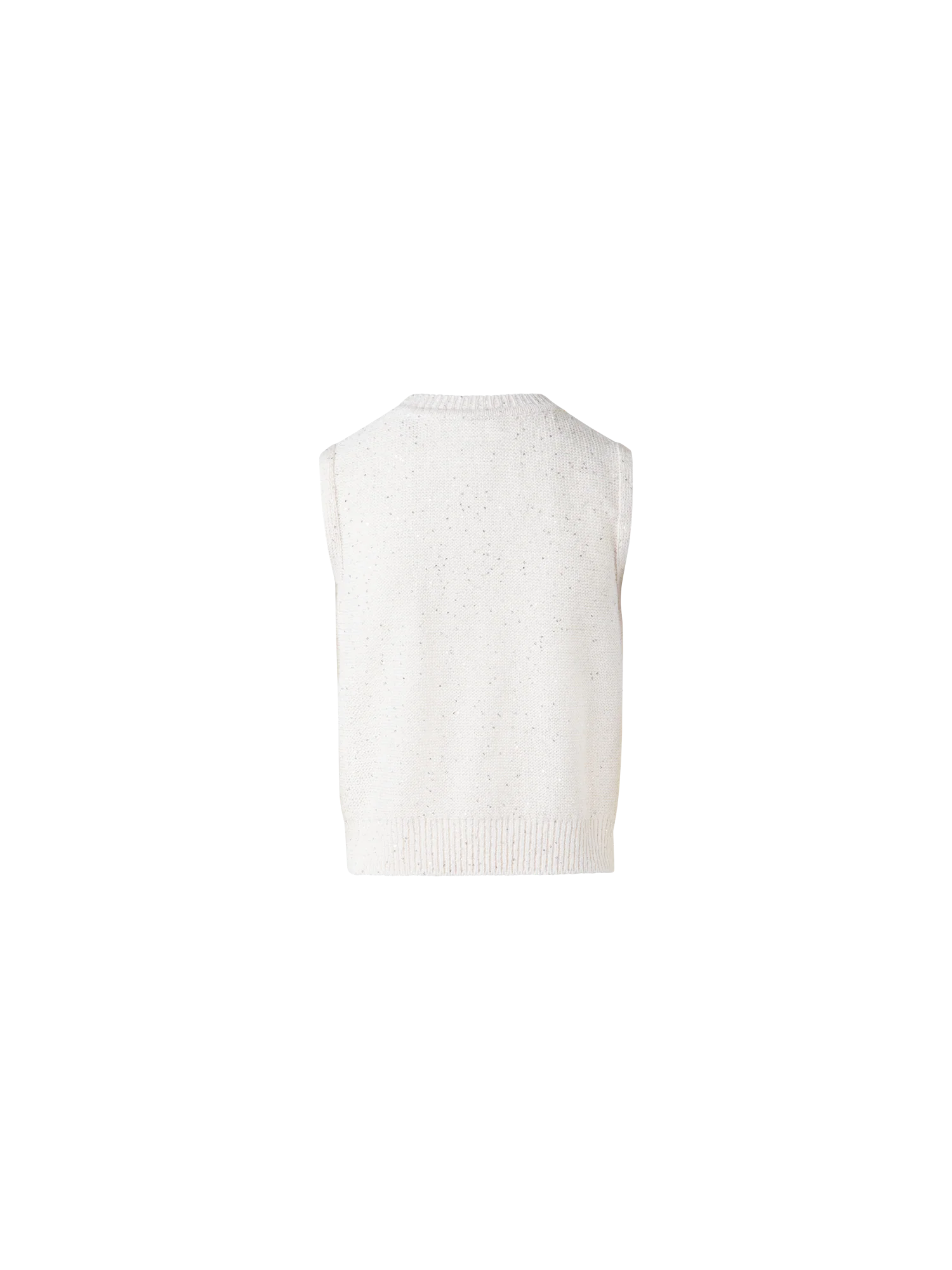 Sleeveless Linen Cotton Knit Top with Sequins - Image 3
