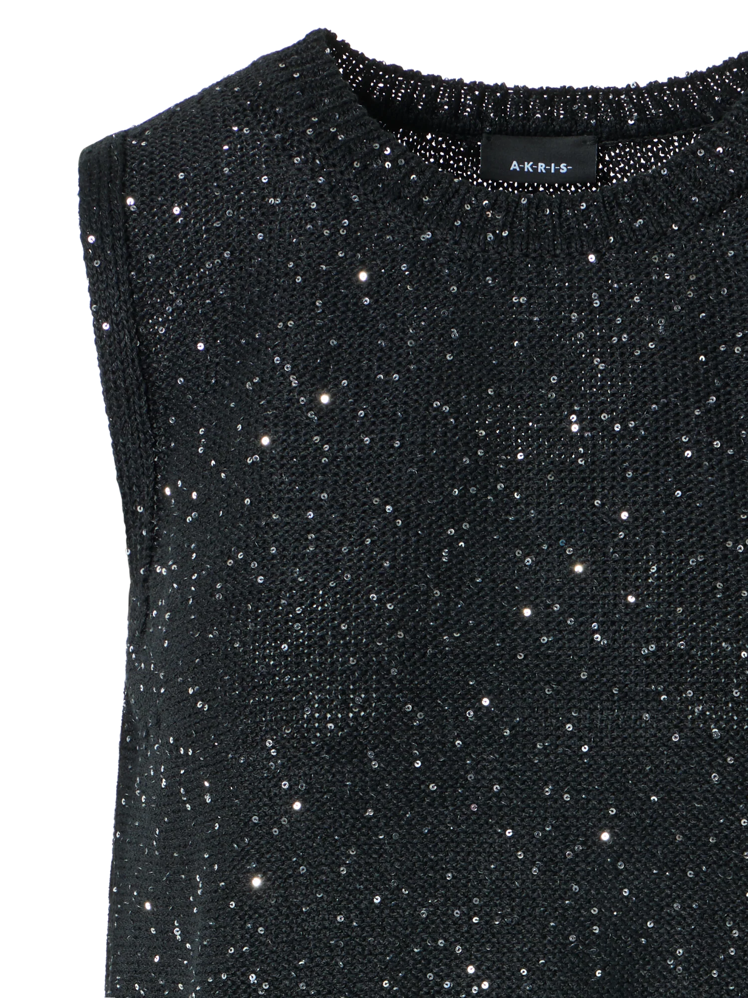 Sleeveless Linen Cotton Knit Top with Sequins - Image 4