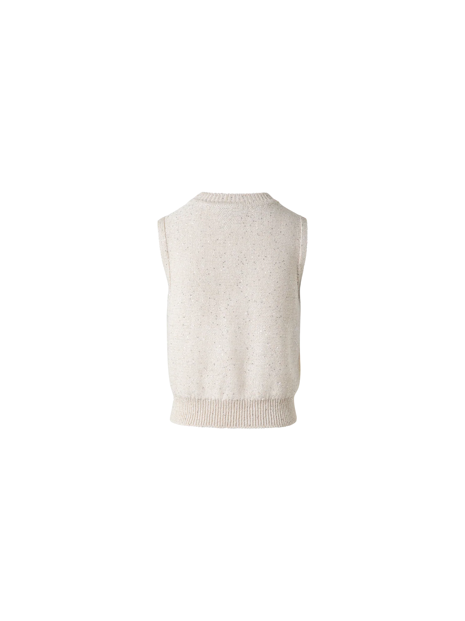 Sleeveless Linen Cotton Knit Top with Sequins - Image 3