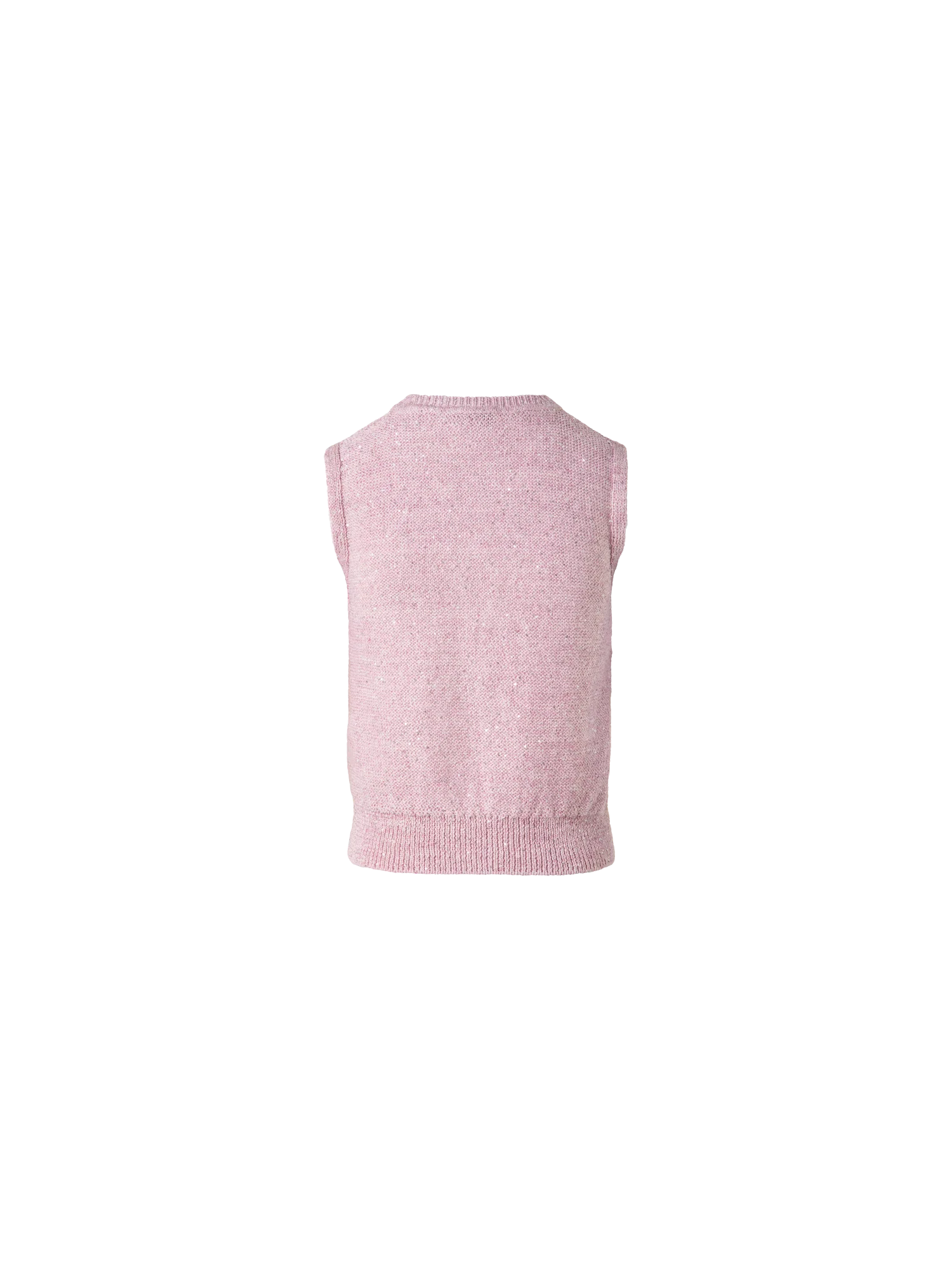 Sleeveless Linen Cotton Knit Top with Sequins - Image 4