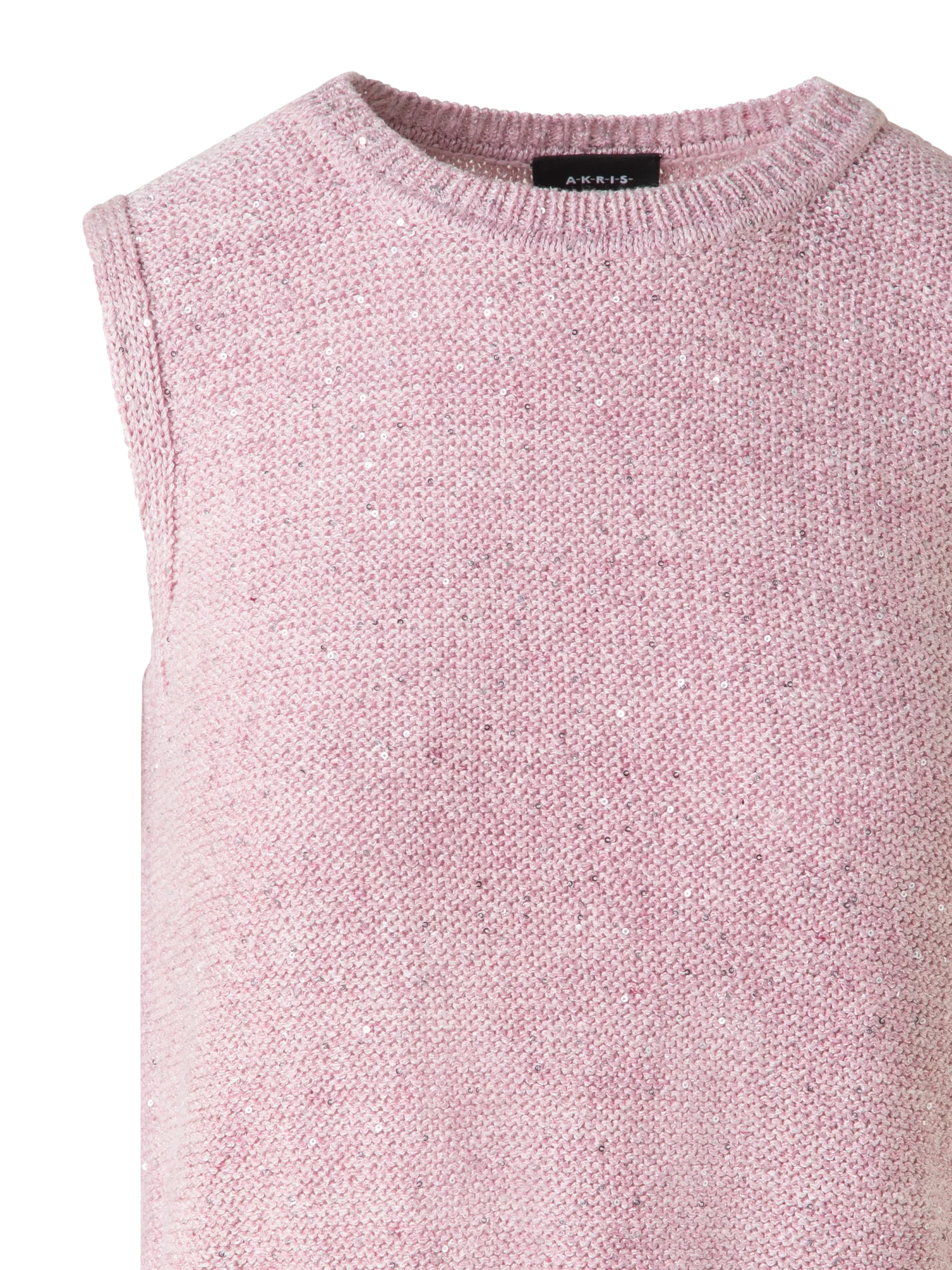 Sleeveless Linen Cotton Knit Top with Sequins - Image 5