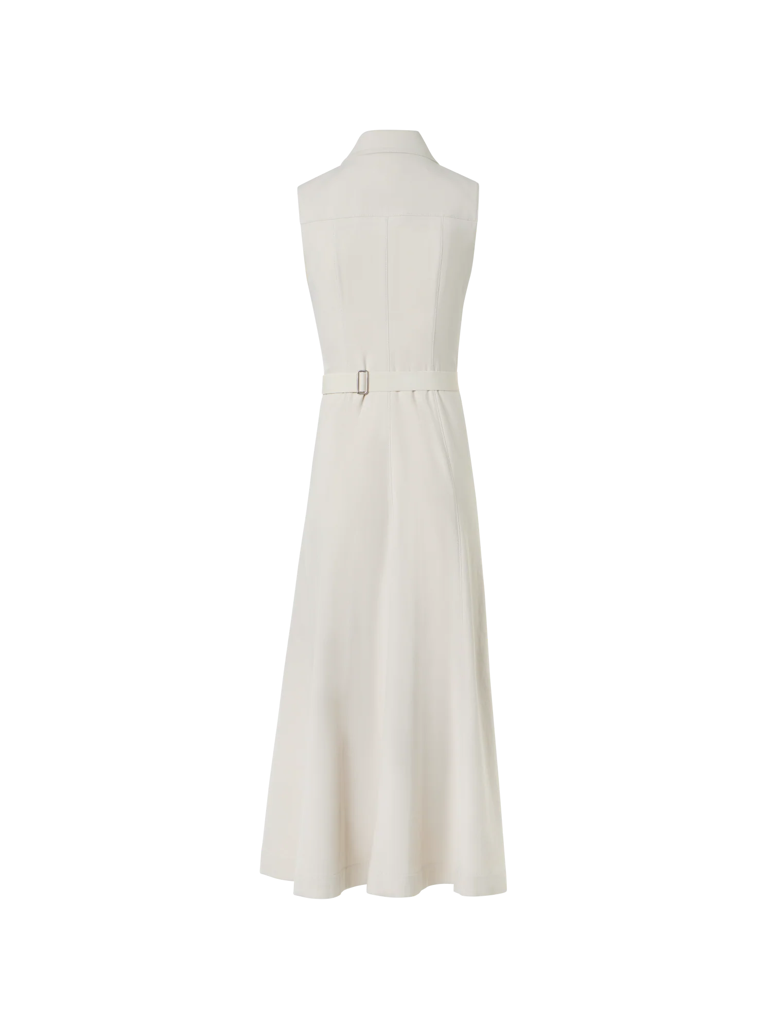 Sleeveless Midi Shirt Dress in Cotton Denim - Image 3
