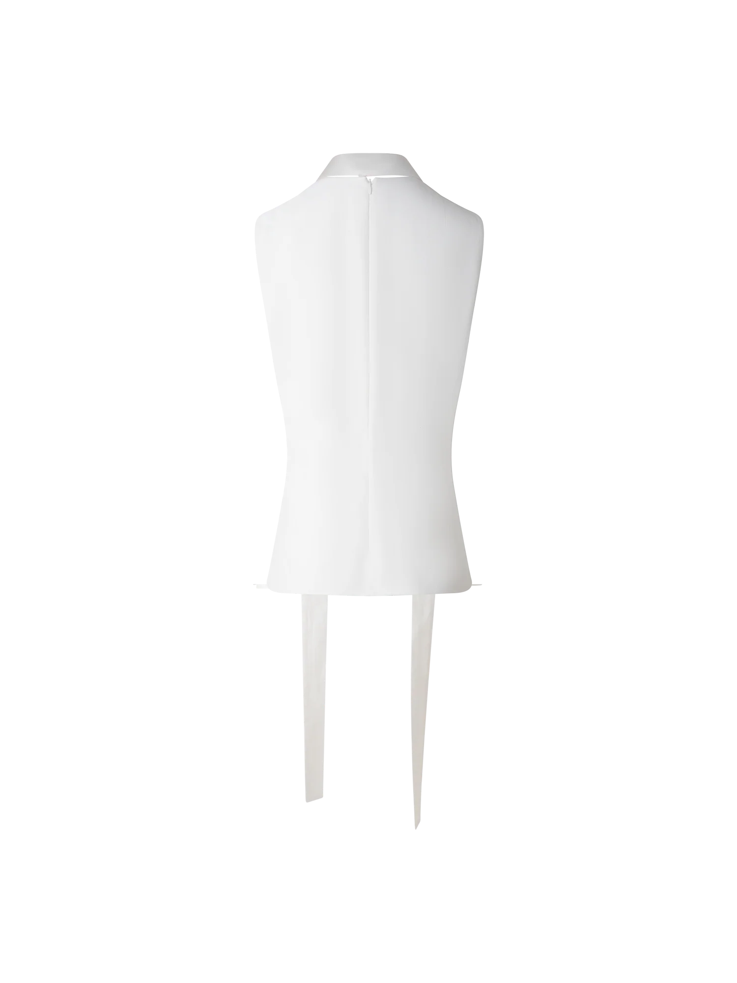 Sleeveless Tie Neck Blouse in Linen Blend - Image 4