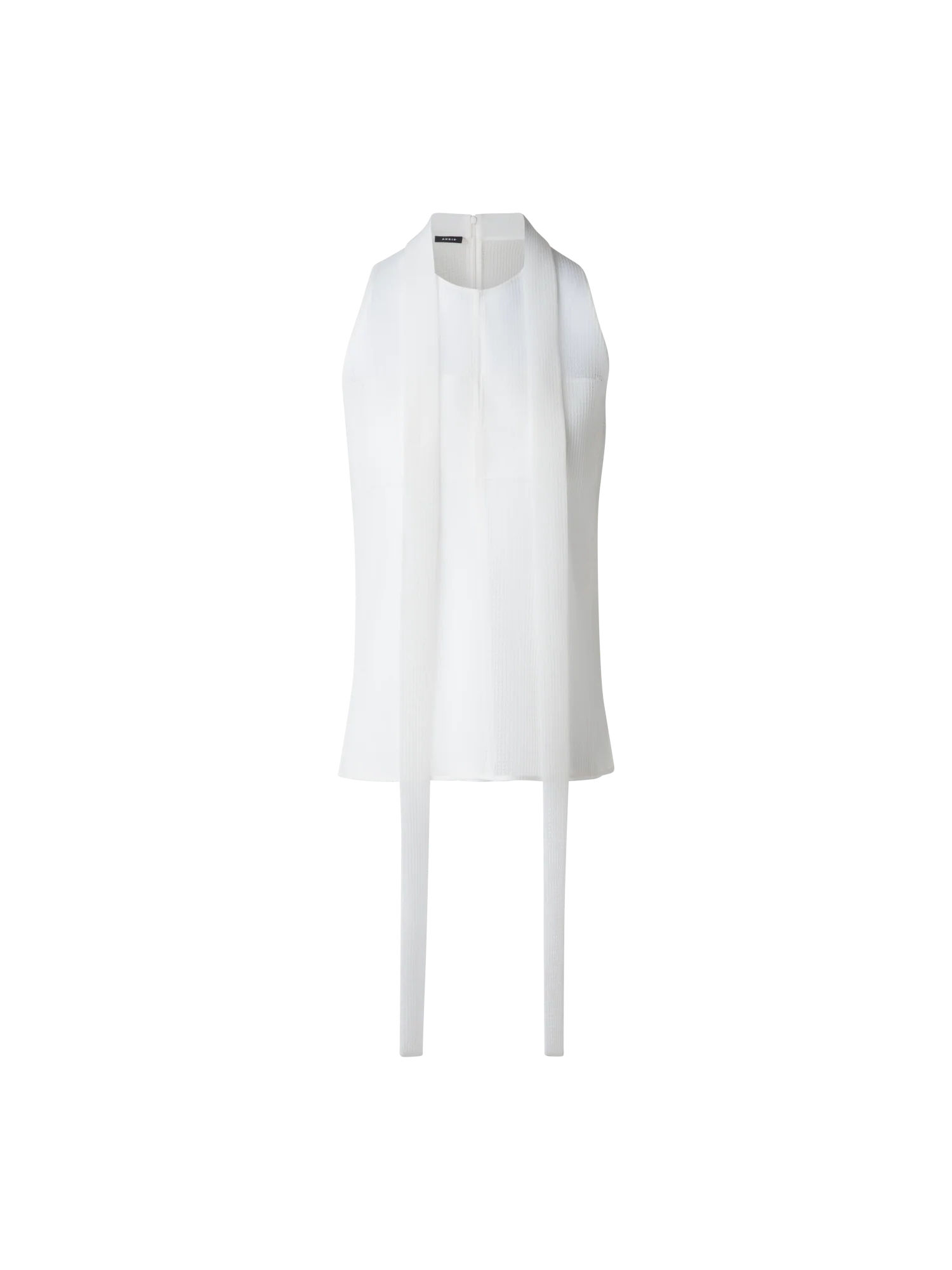 Sleeveless Tie Neck Blouse in Techno Grid