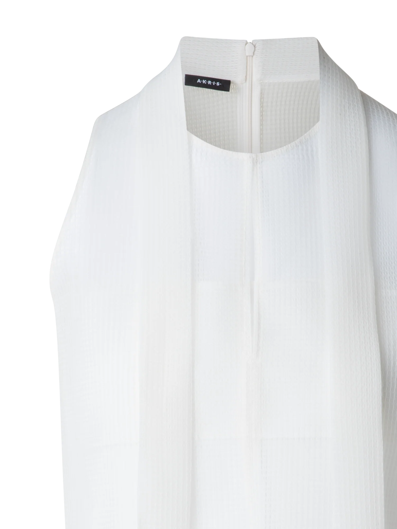 Sleeveless Tie Neck Blouse in Techno Grid - Image 5