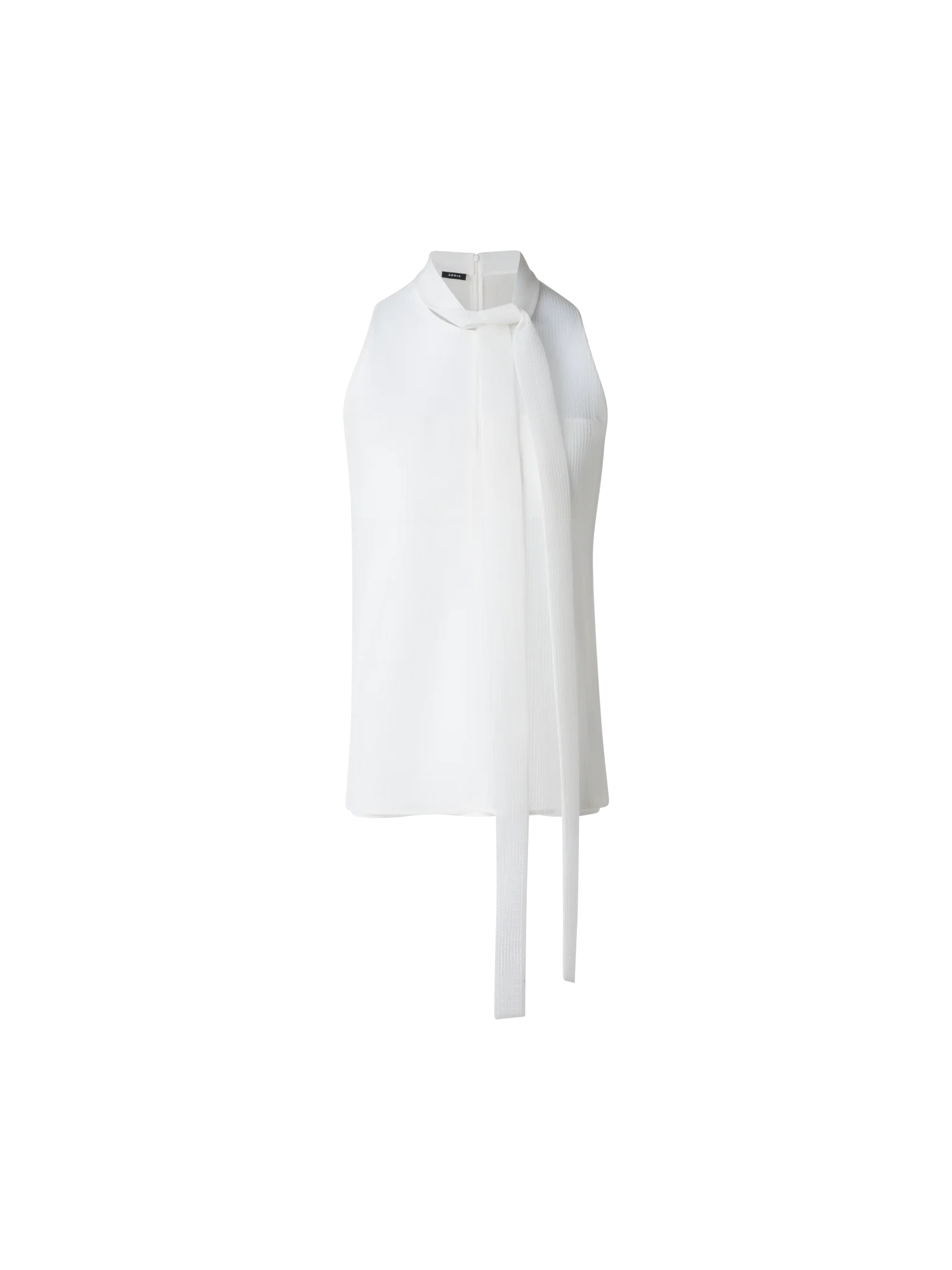 Sleeveless Tie Neck Blouse in Techno Grid - Image 6