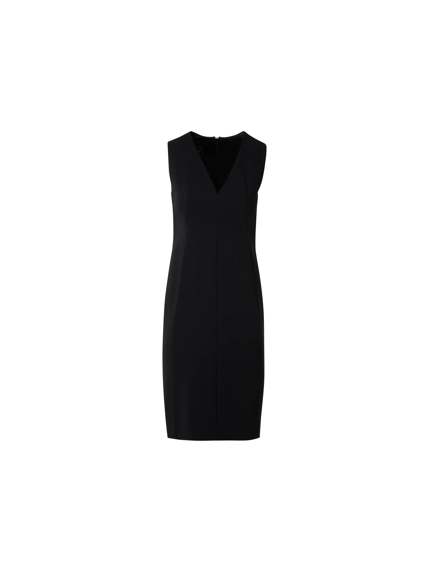 Sleeveless V-Neck Wool Double-Face Sheath Dress