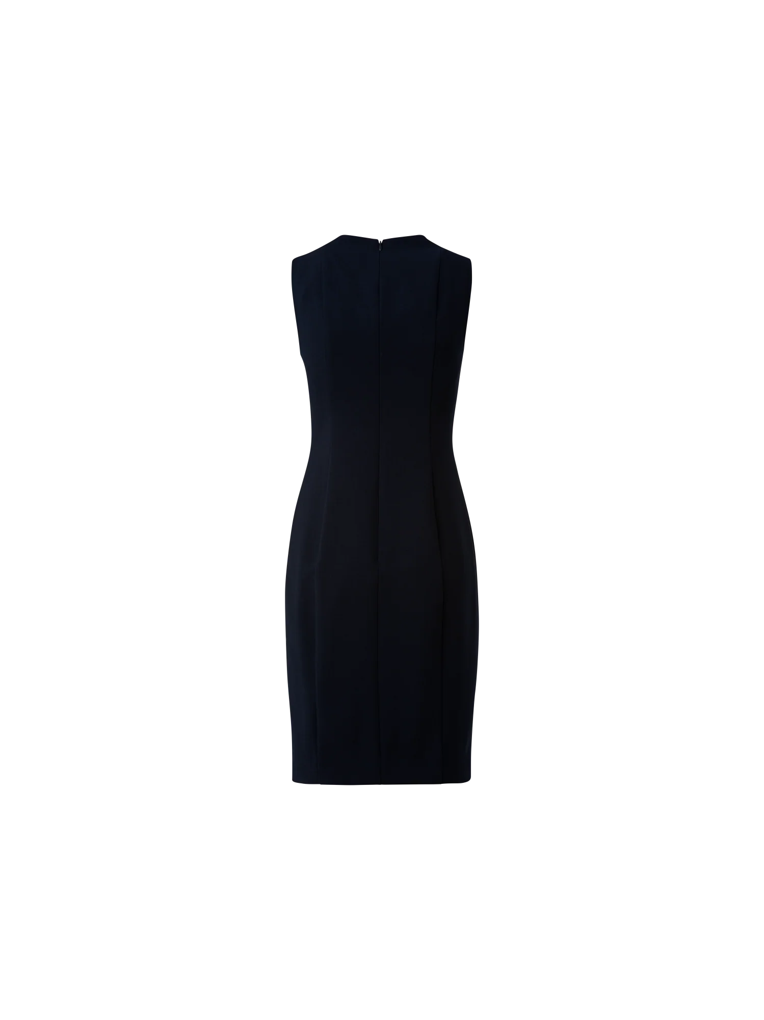 Sleeveless V-Neck Wool Double-Face Sheath Dress - Image 2
