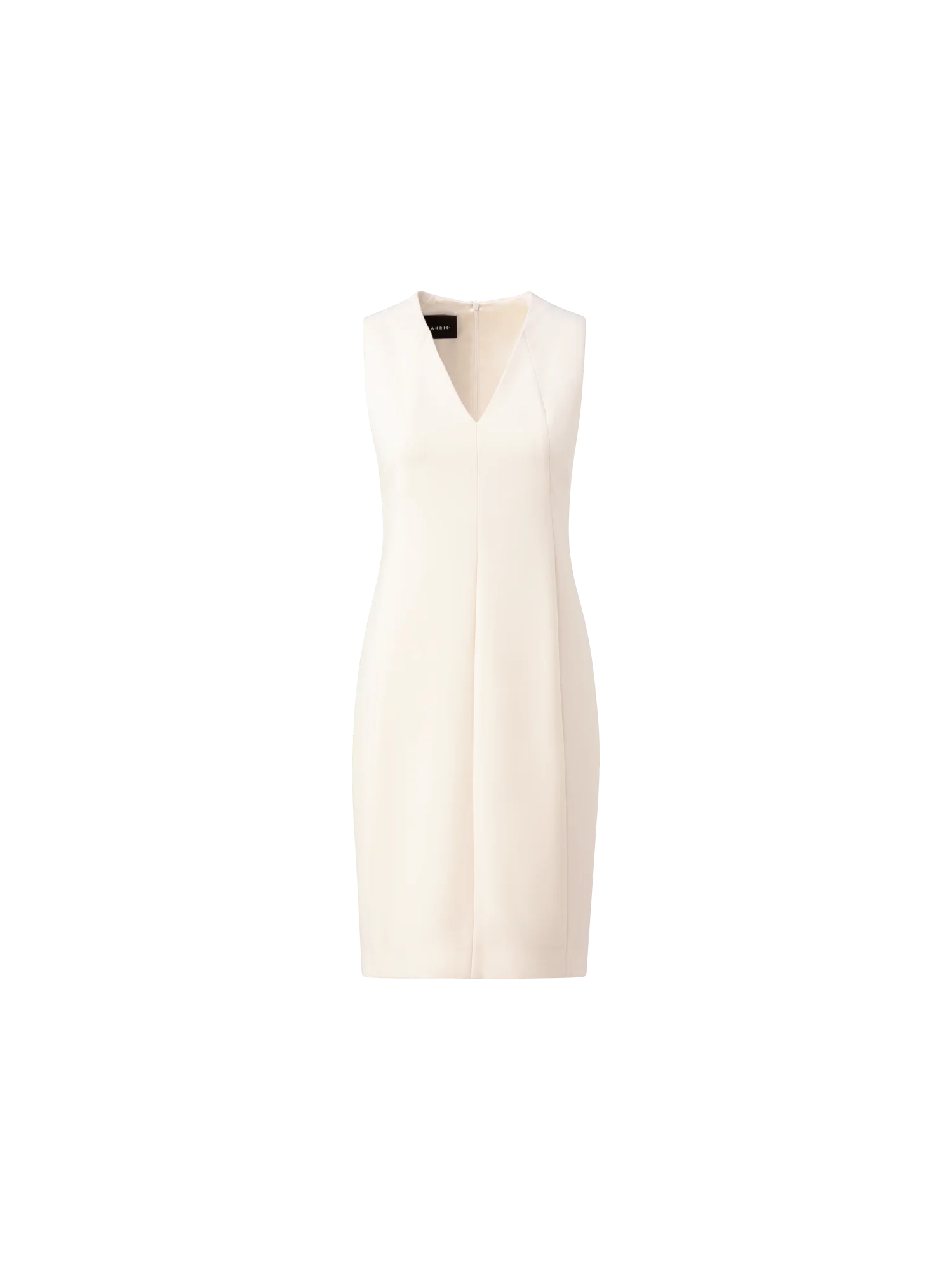 Sleeveless V-Neck Wool Double-Face Sheath Dress