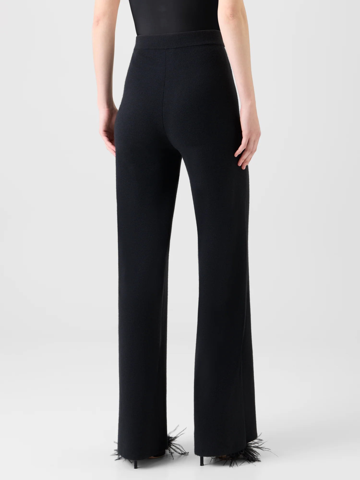 Slight Flared Cashmere Silk Knit Pants - Image 6