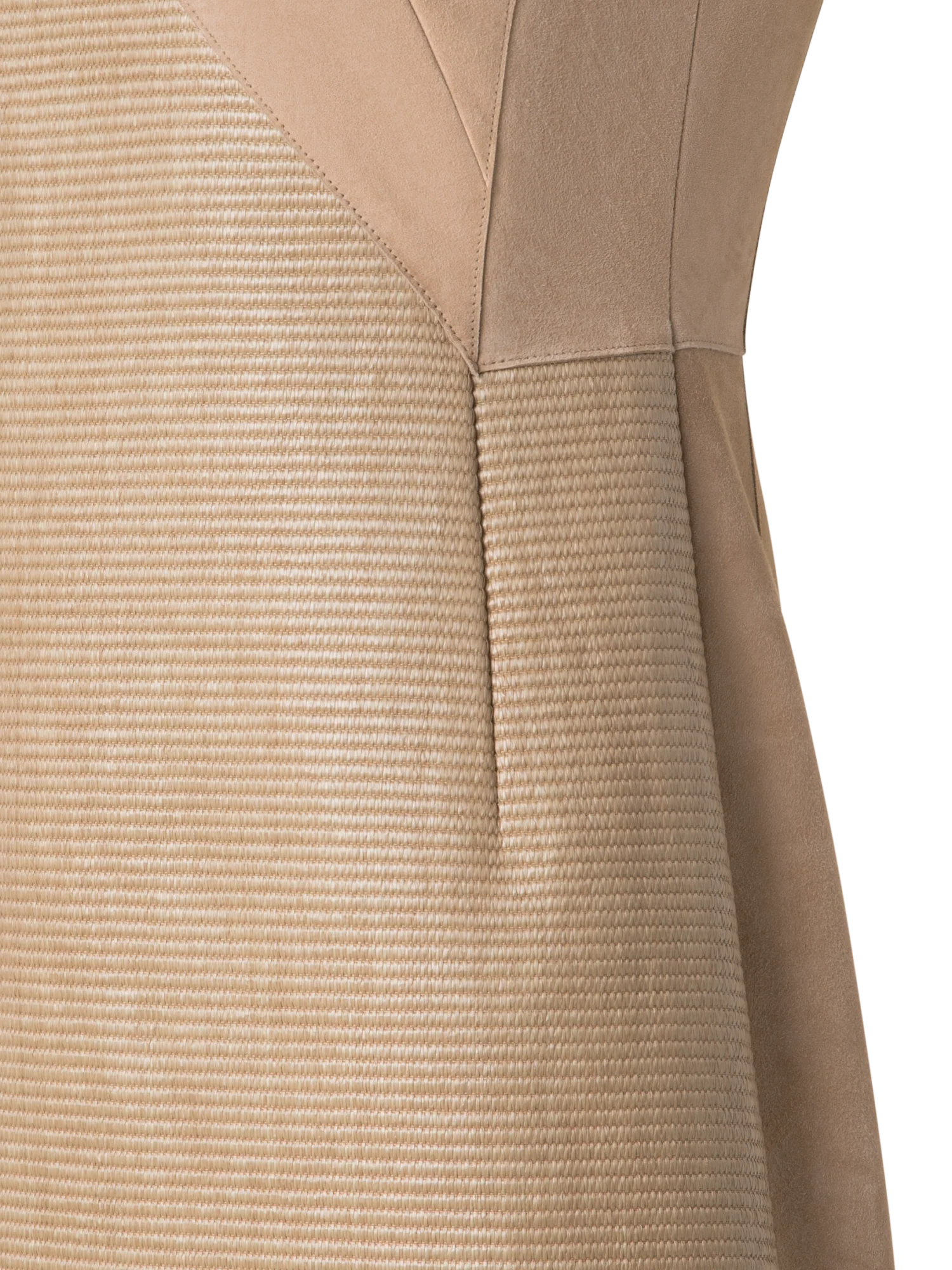 Soft Cotton Raffia and Suede Leather Dress - Image 3