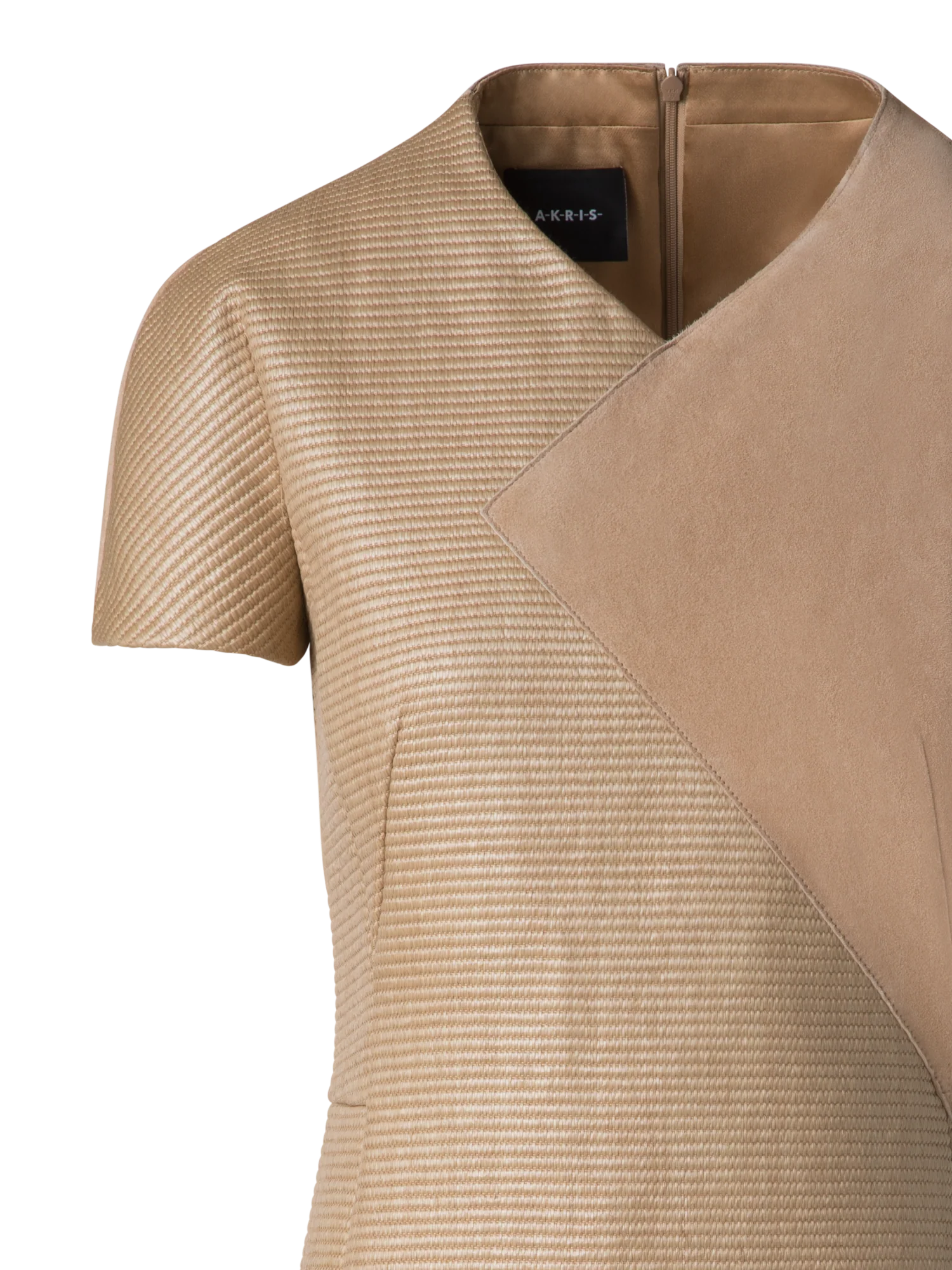 Soft Cotton Raffia and Suede Leather Dress - Image 5