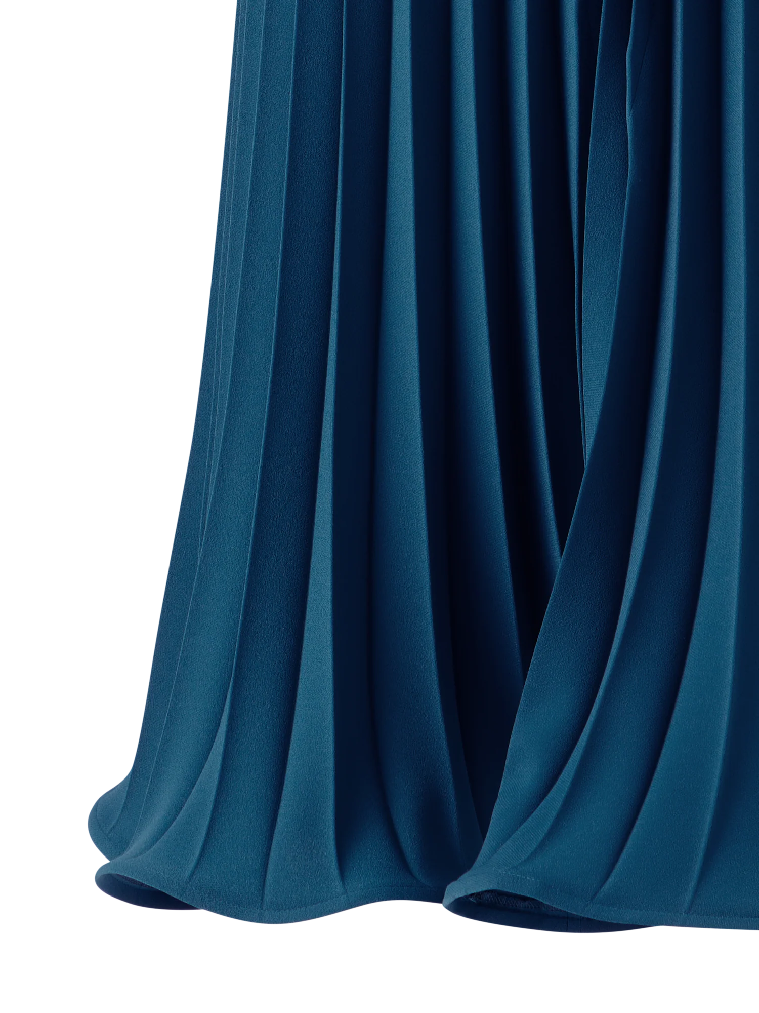 A-Line Plissé Halter Midi Dress - Image 3