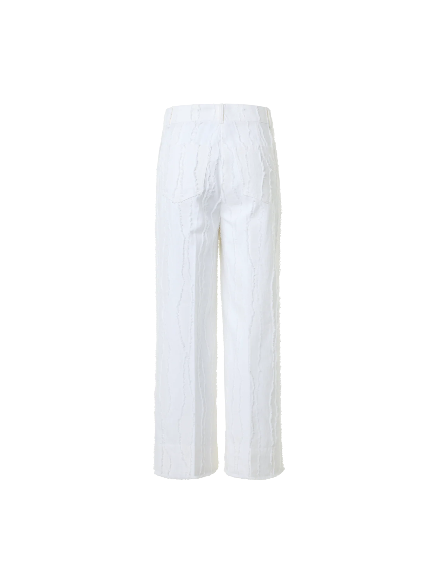 Chiara High-Rise Cropped Wide Leg Fringed Wave Jacquard Pants - Image 3