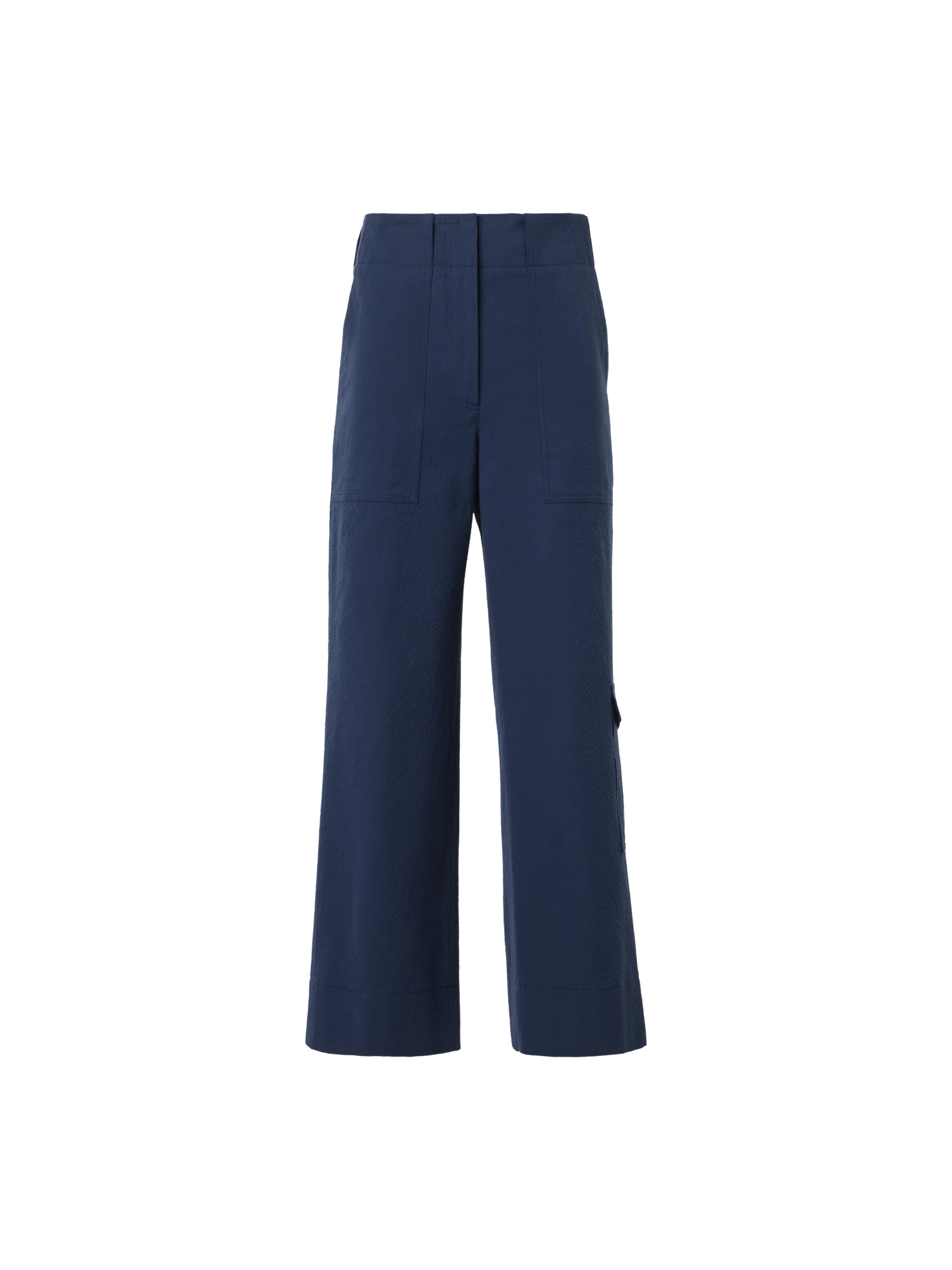 Cliff Straight Cropped Cotton Seersucker Cargo Pants