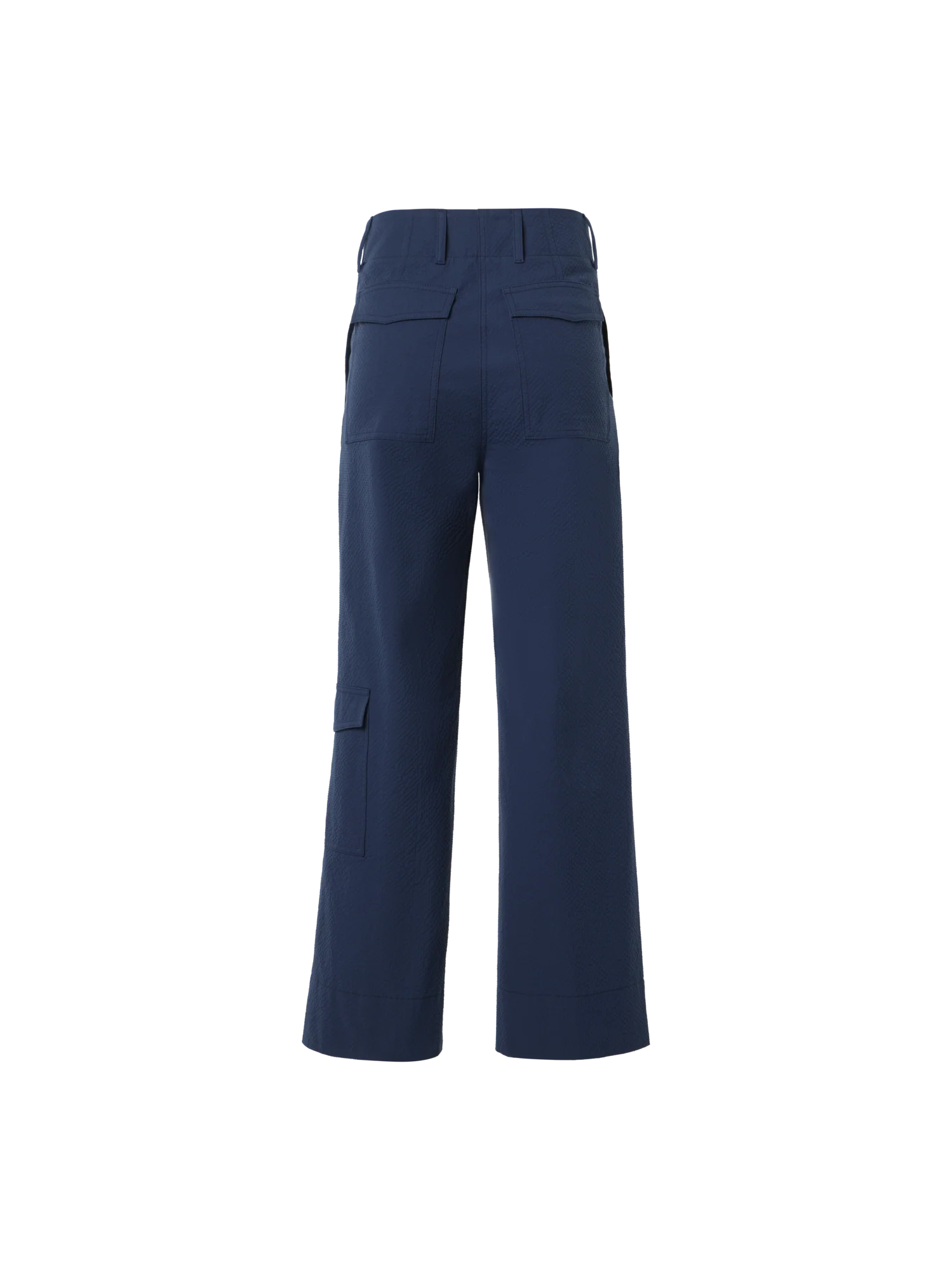 Cliff Straight Cropped Cotton Seersucker Cargo Pants - Image 2
