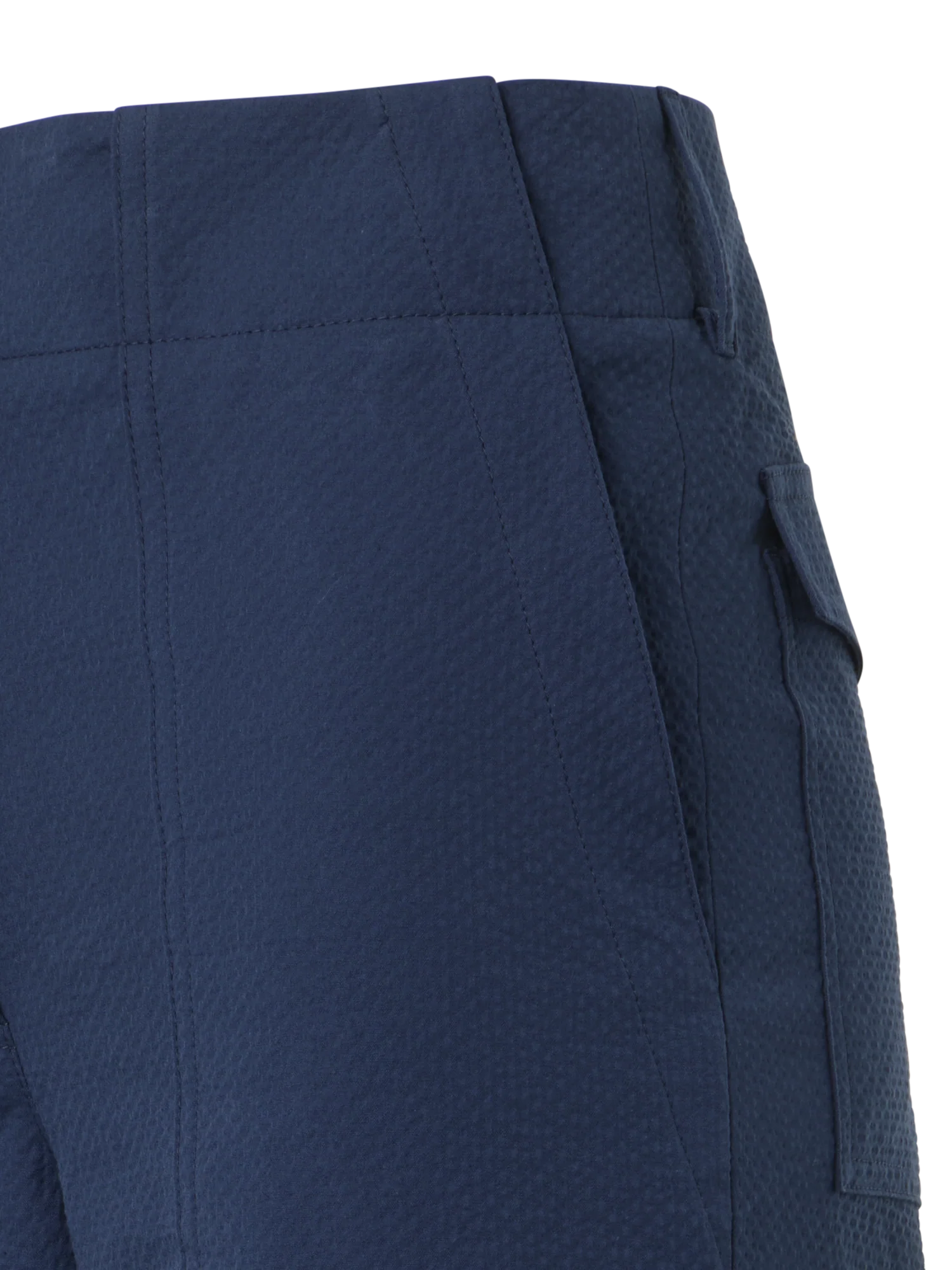 Cliff Straight Cropped Cotton Seersucker Cargo Pants - Image 3