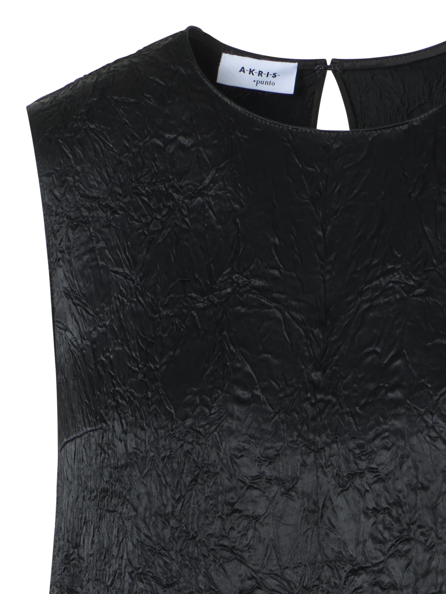 Crinkled Satin Sleeveless Top - Image 2