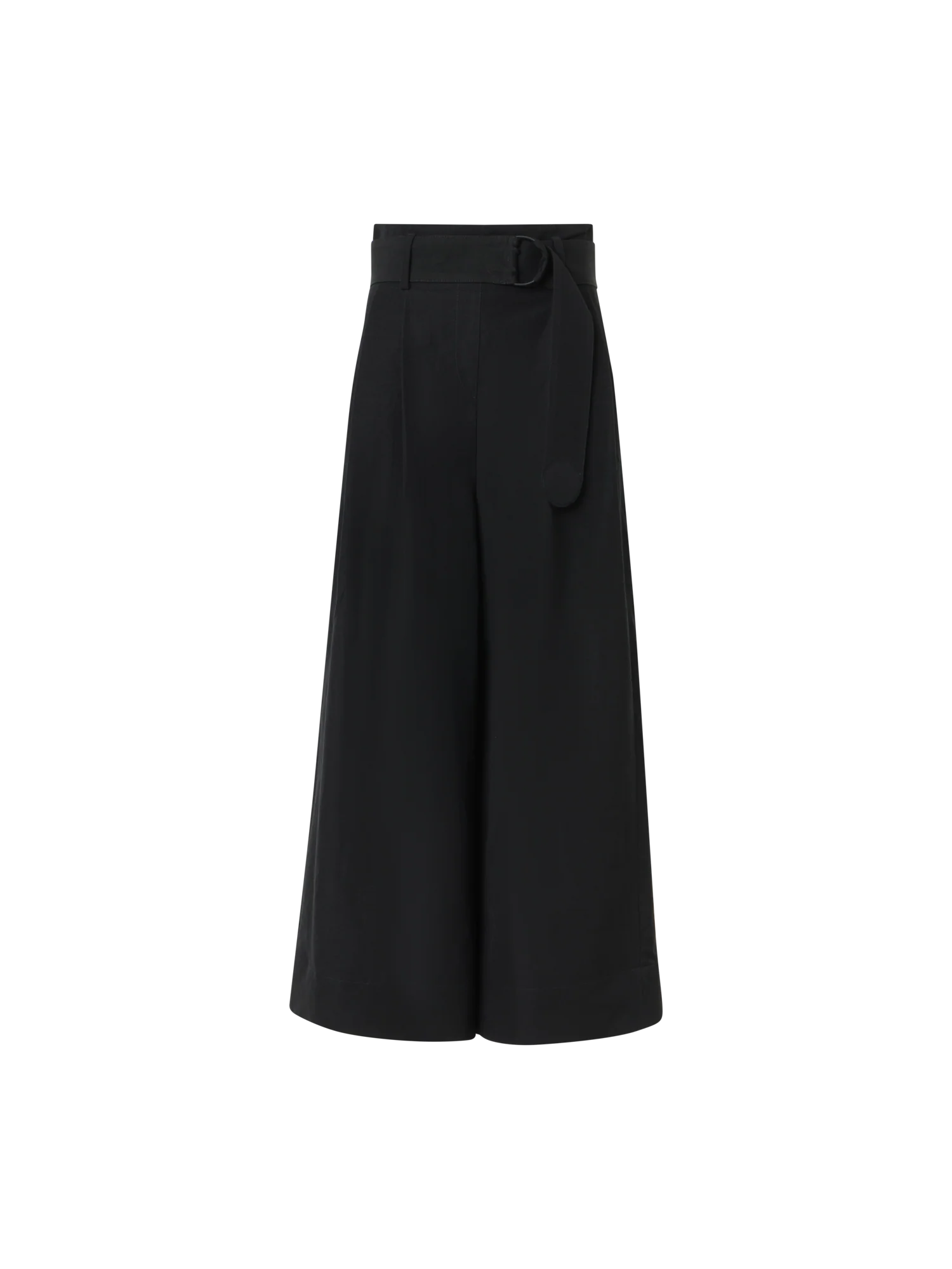 Fiorella High-Rise Pleated Linen-Viscose Culotte Pants