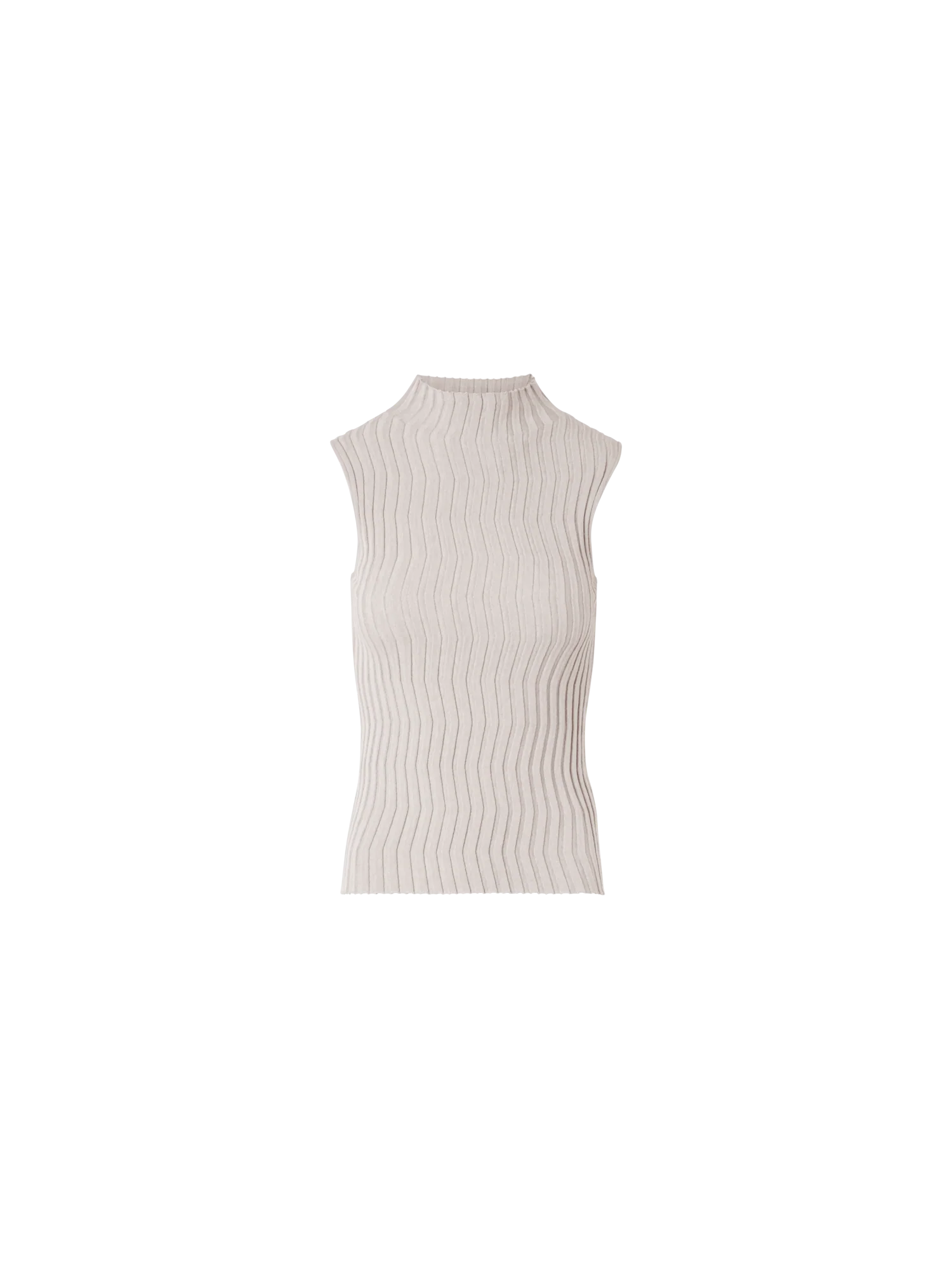 Fitted Mockneck Silk Knit Top