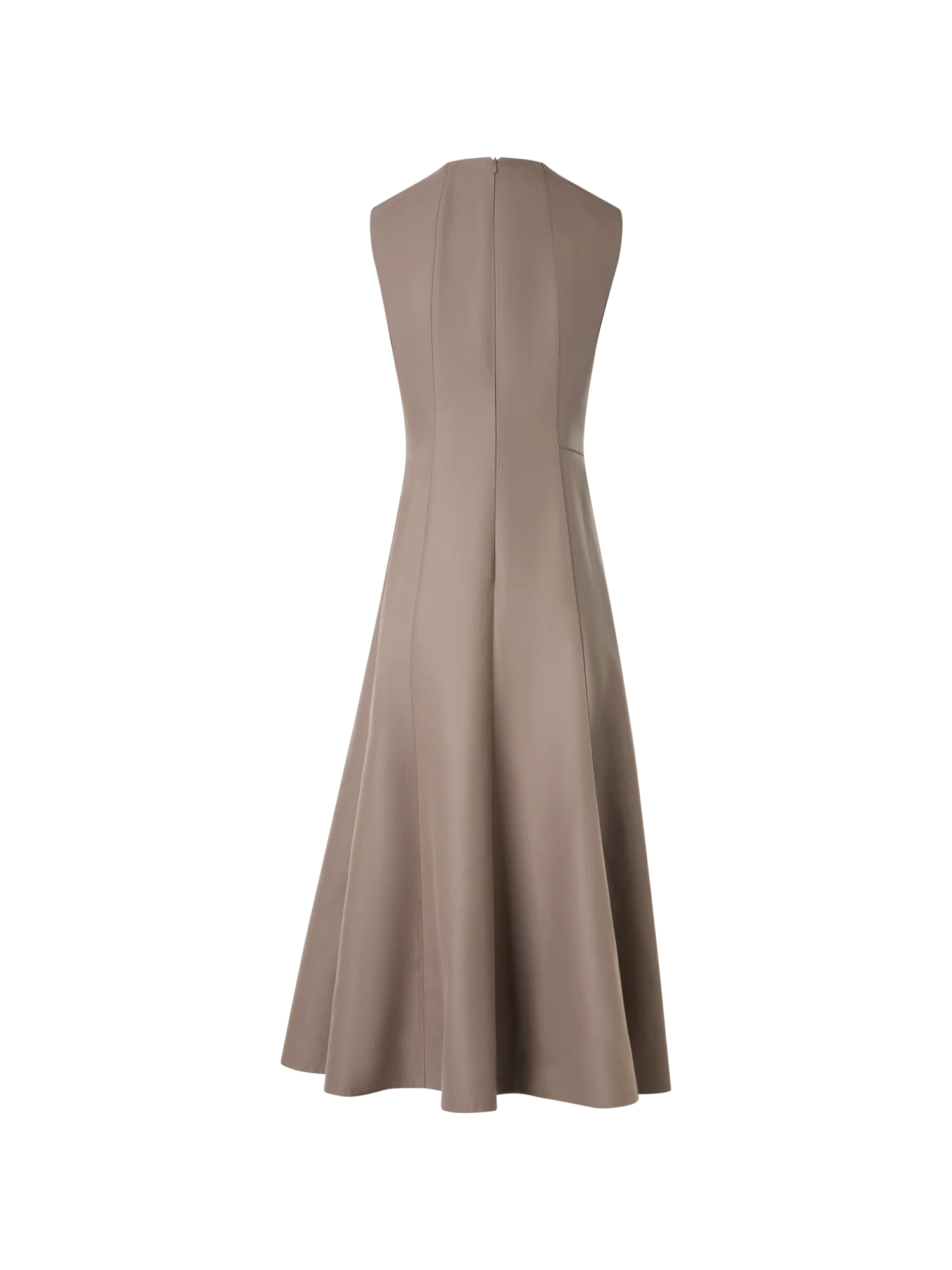 Flared Midi Dress with Leather Patchwork - Image 2