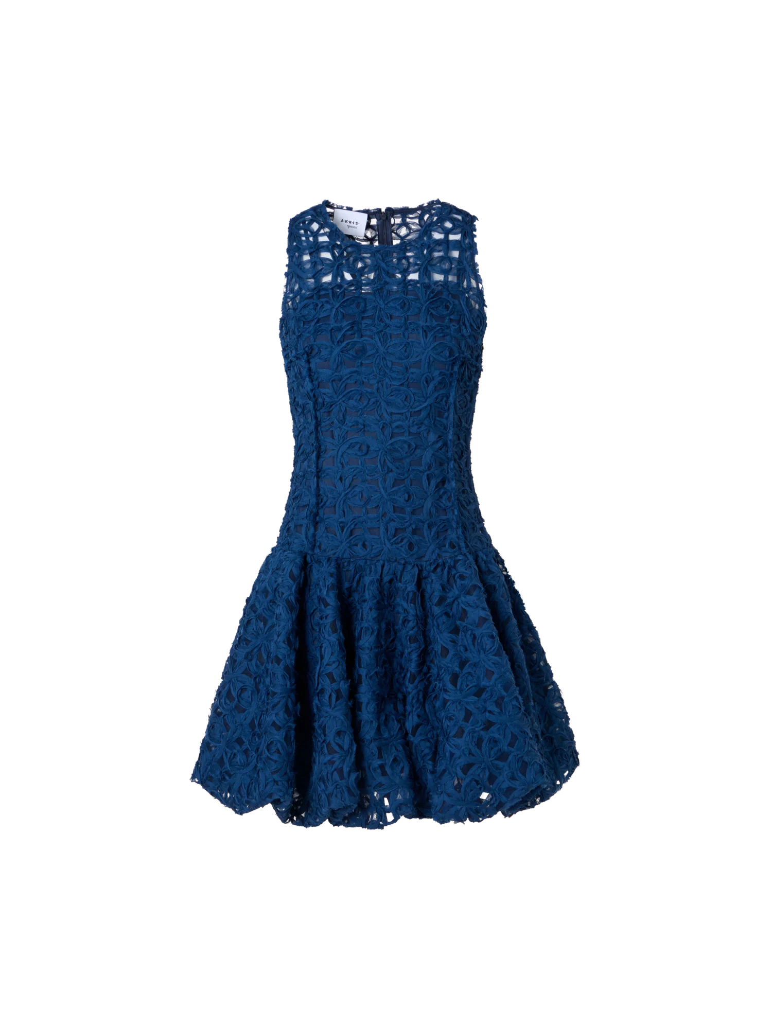 Flounced Mini Dress in 3D Scribble Tulle