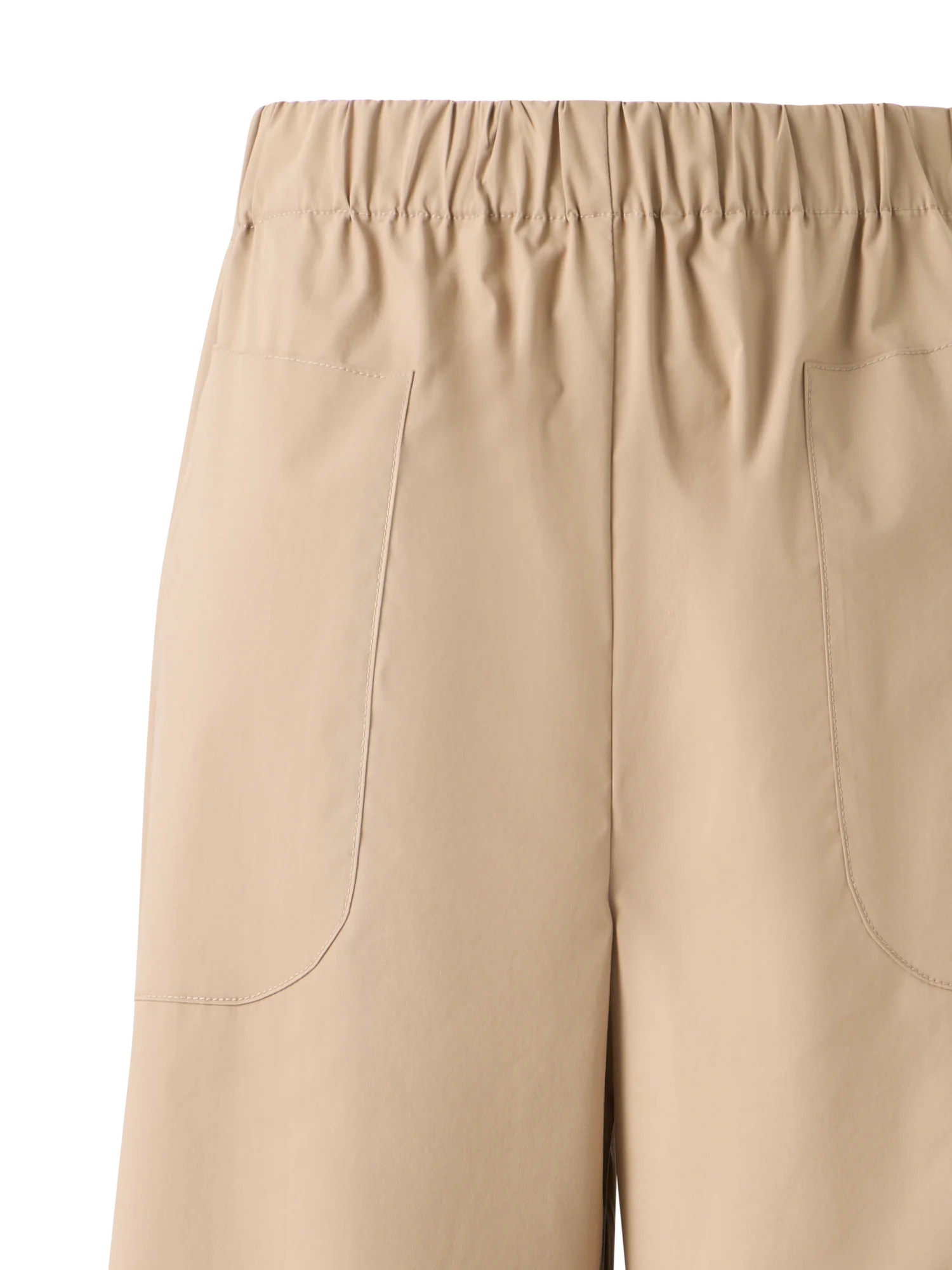 Frey Cropped Cotton Culotte Pants with Elastic Waist - Image 2