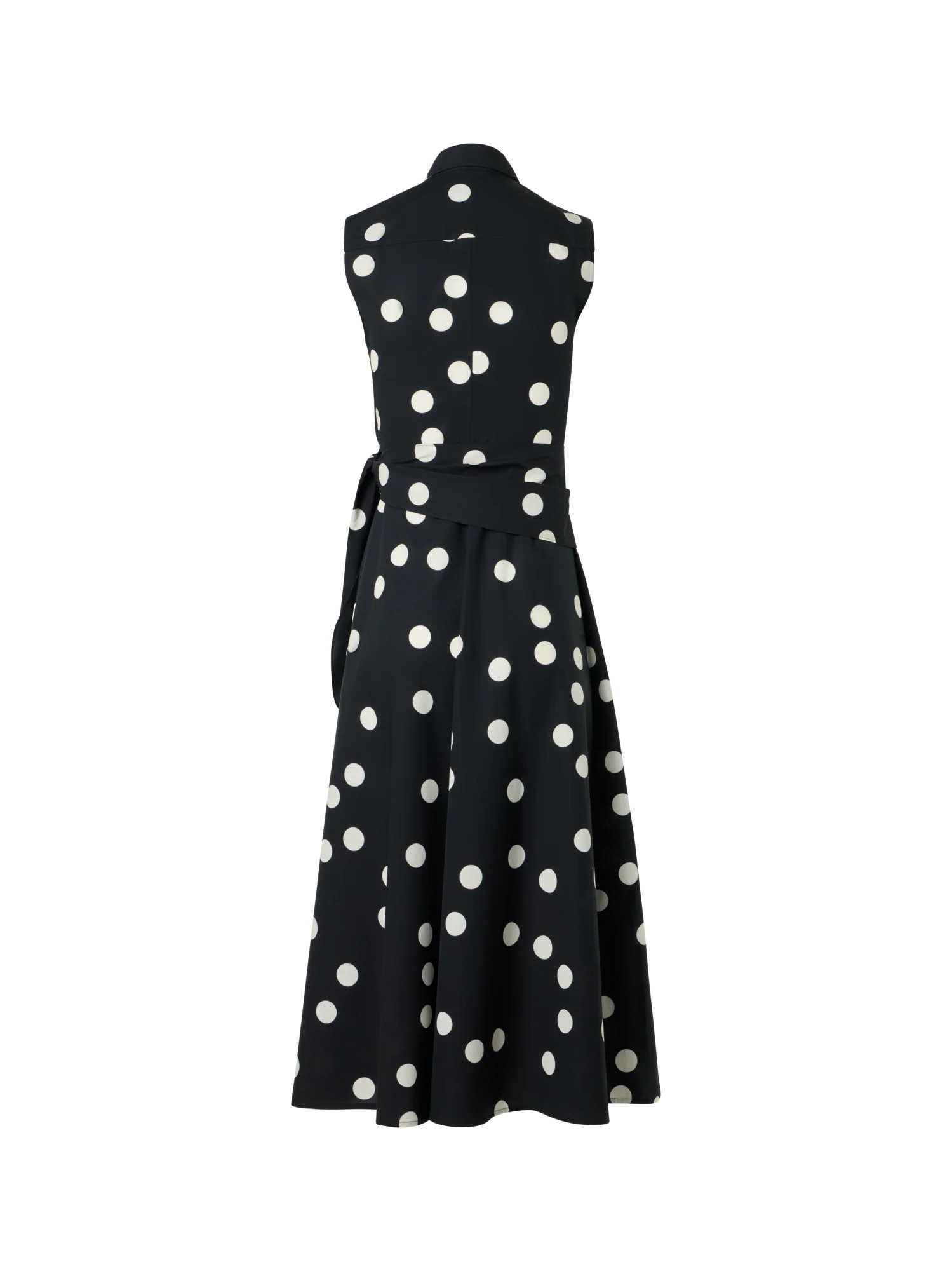 Polka Dot Wrap Midi Dress in Cotton Poplin - Image 2