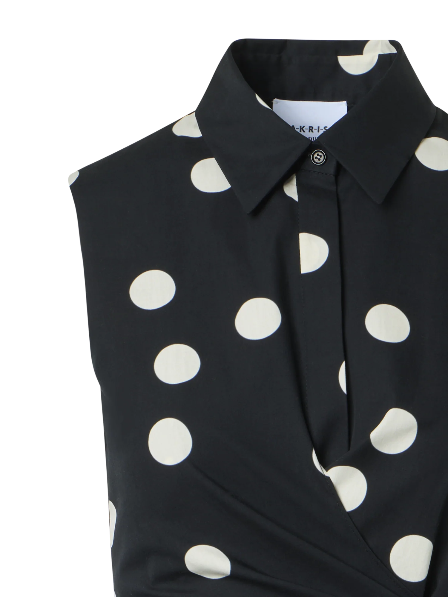 Polka Dot Wrap Midi Dress in Cotton Poplin - Image 3
