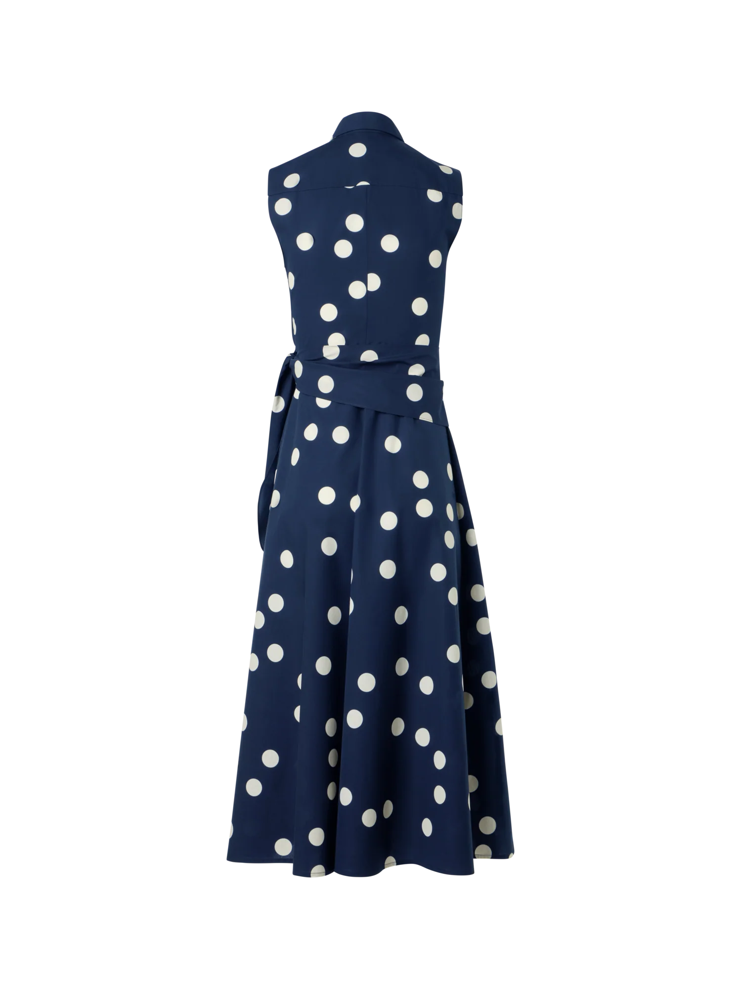 Polka Dot Wrap Midi Dress in Cotton Poplin - Image 2