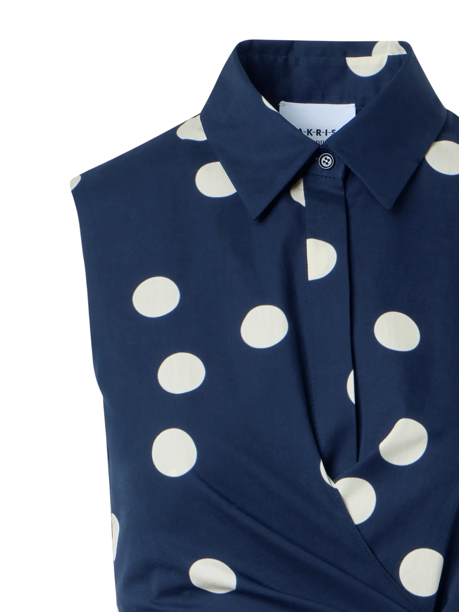 Polka Dot Wrap Midi Dress in Cotton Poplin - Image 3