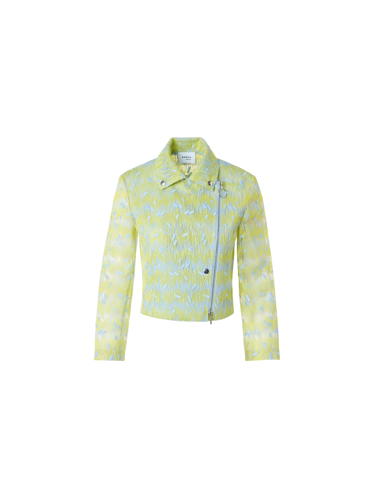 Scribble Dot Embroidered Tulle Biker Jacket - Image 4